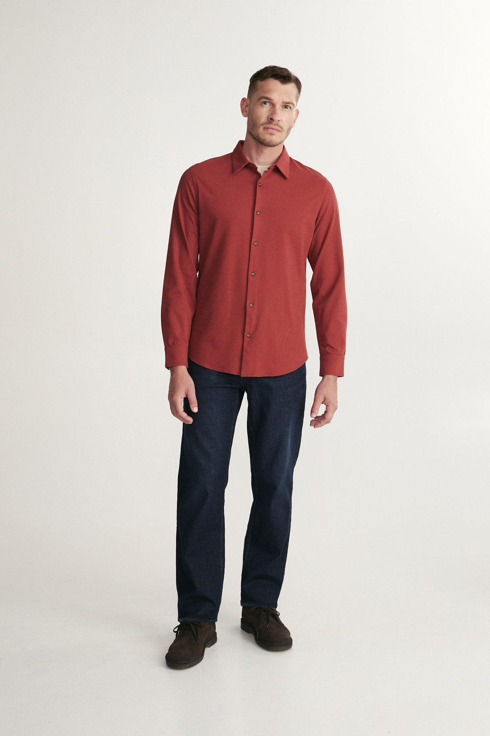 Long sleeve fitted jersey shirt