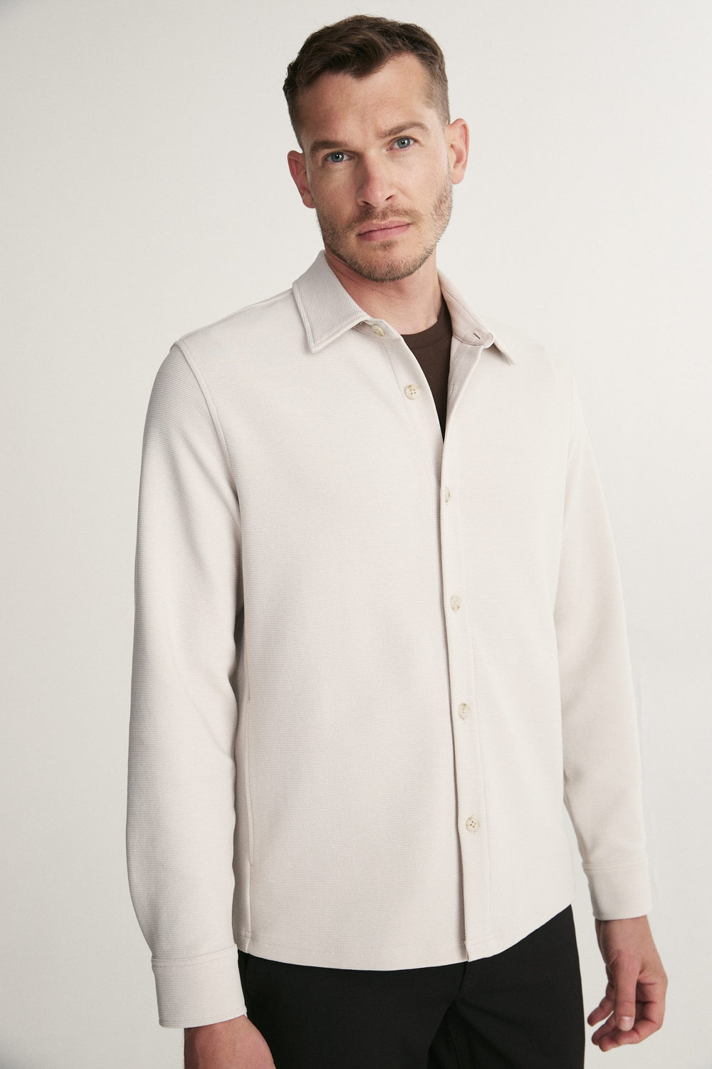 Oversize fit ottoman jersey overshirt