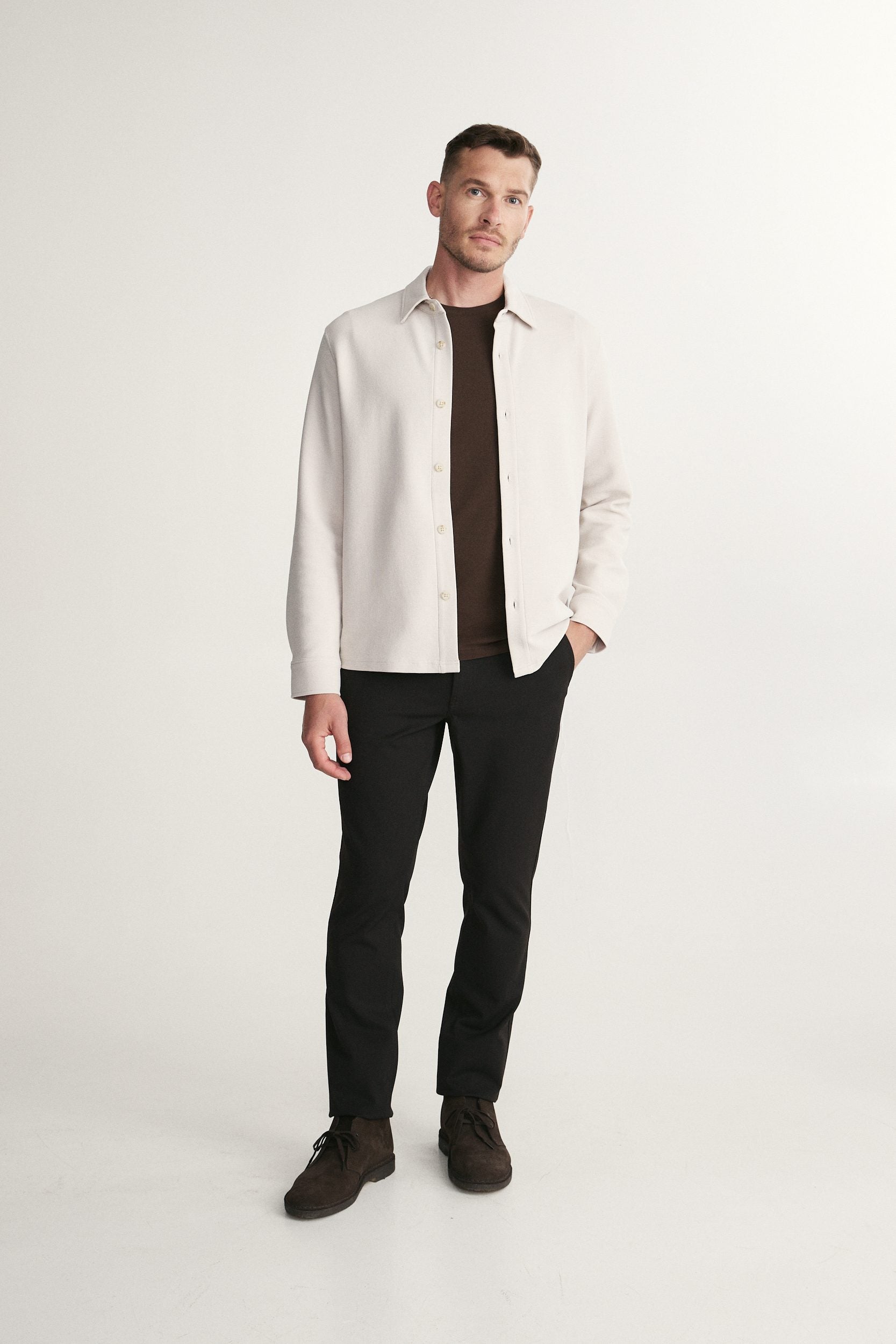 Oversize fit ottoman jersey overshirt