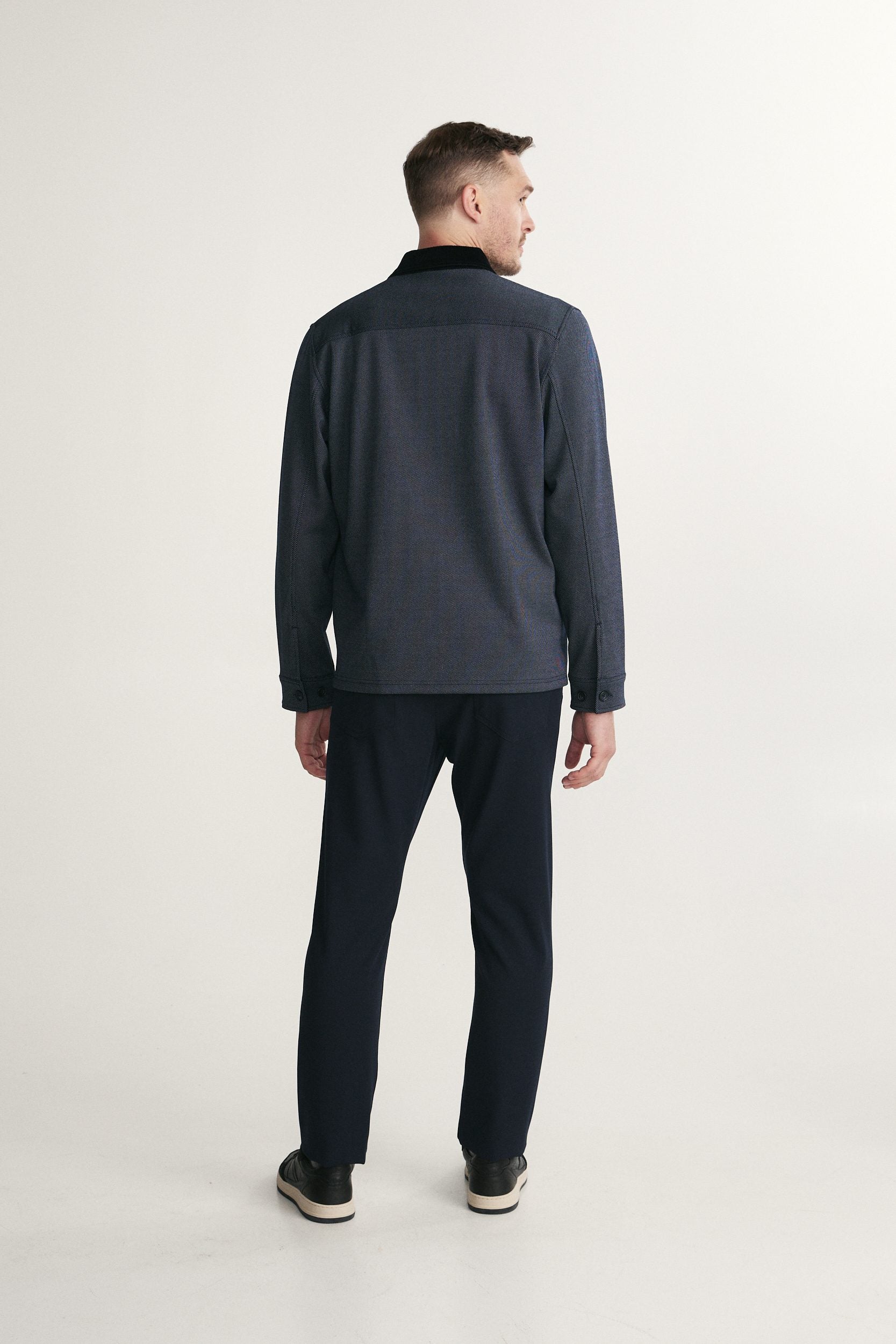 Surchemise ample en jersey et corduroy