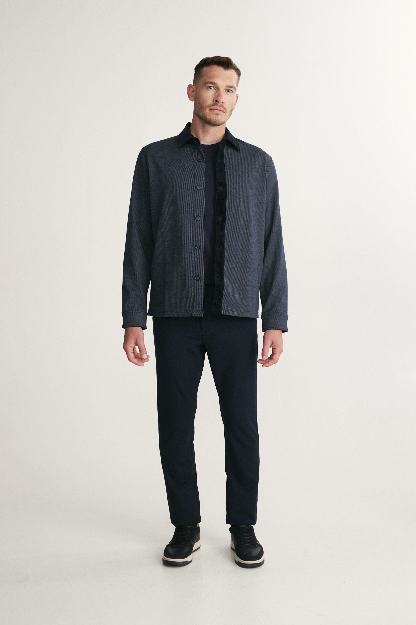 Surchemise ample en jersey et corduroy
