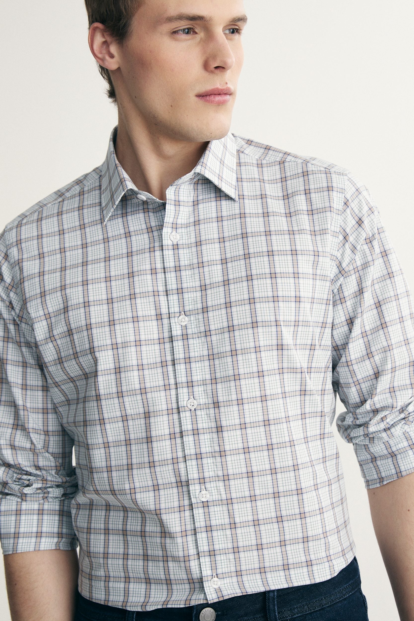 Chemise à carreaux ajustée