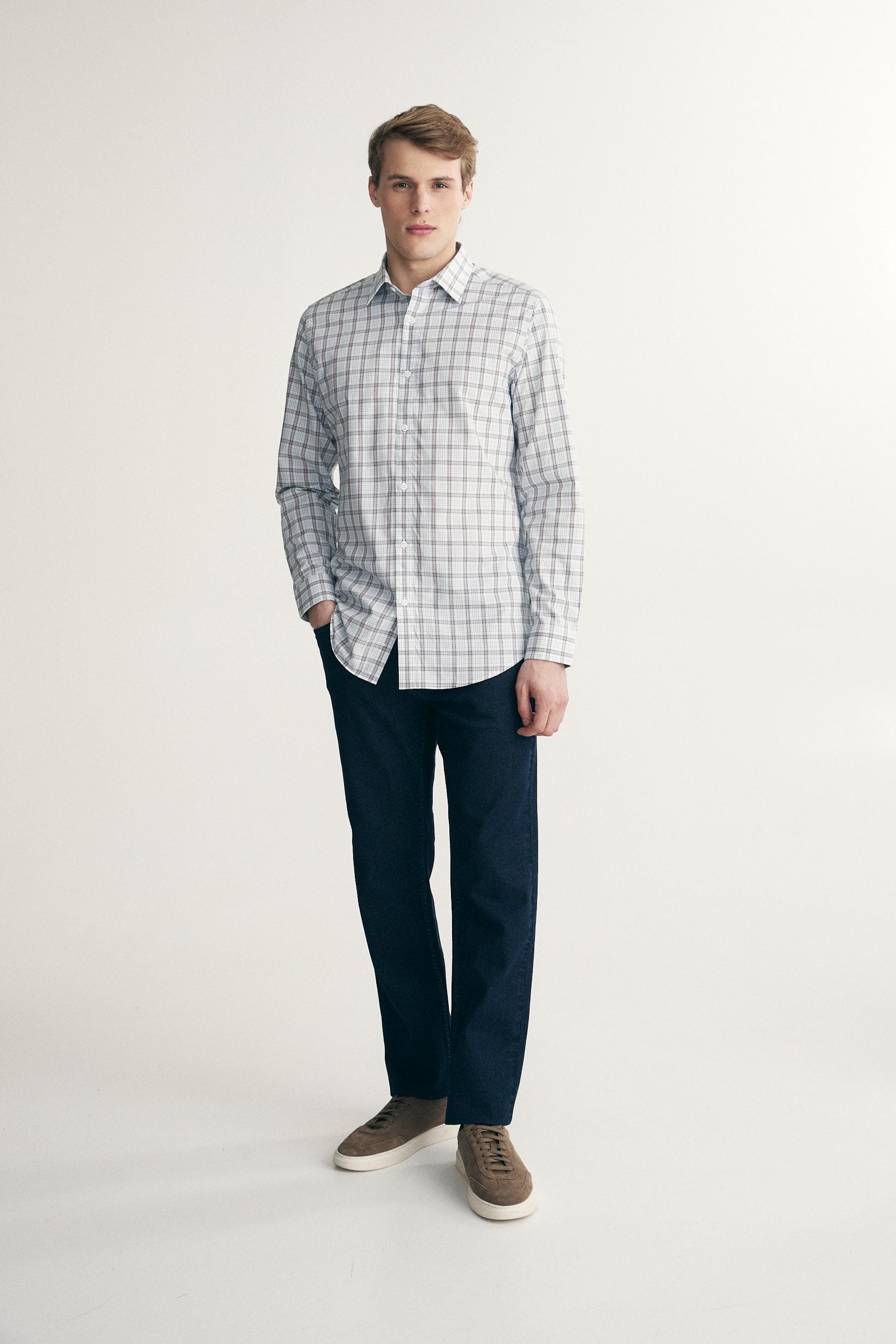 Chemise à carreaux ajustée