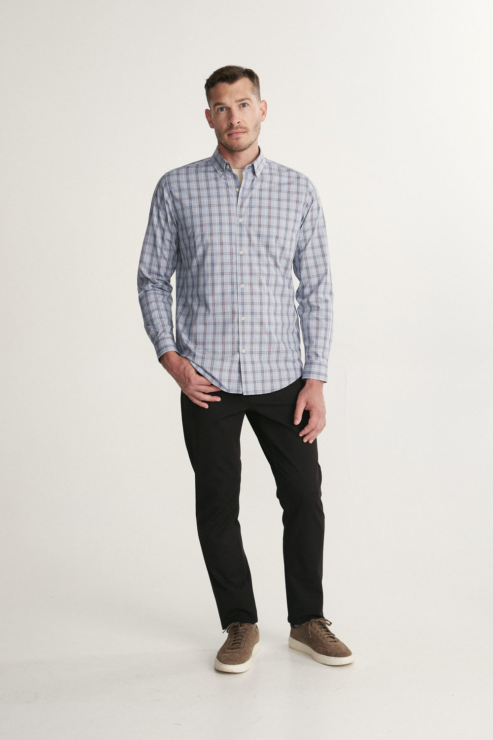 Chemise à carreaux semi-ajustée