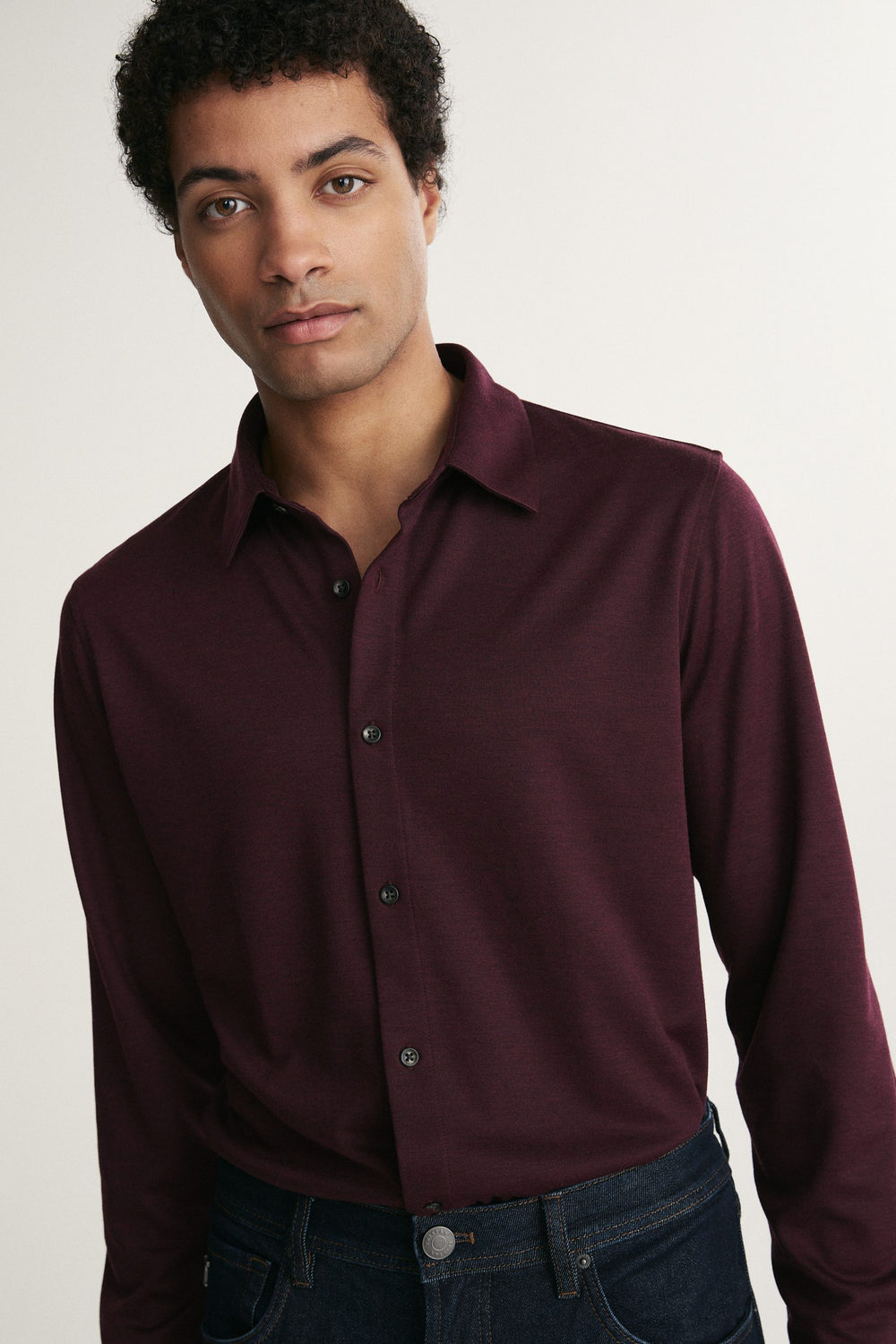Long sleeve Fitted jersey shirt