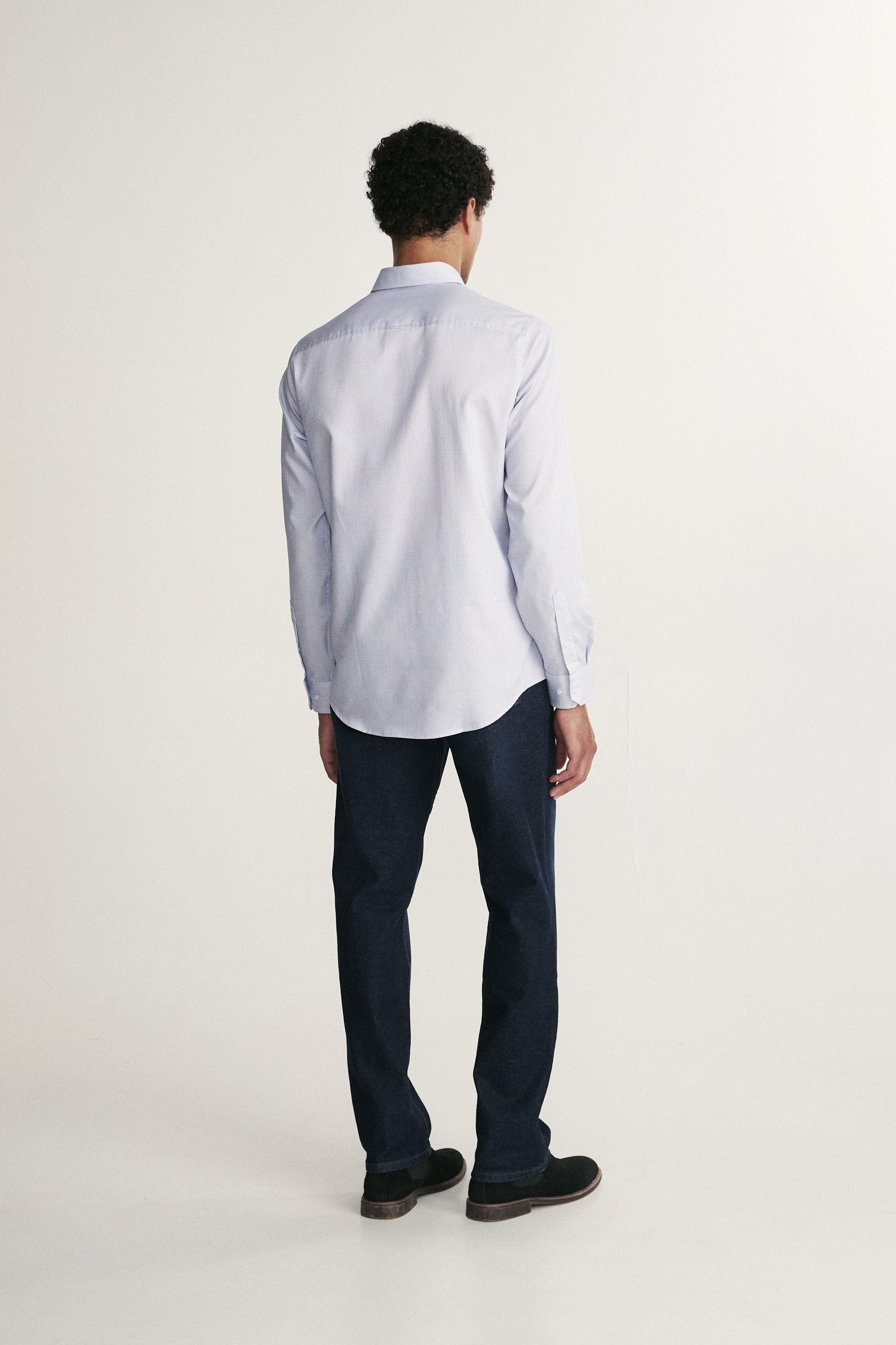 Fitted micro check shirt