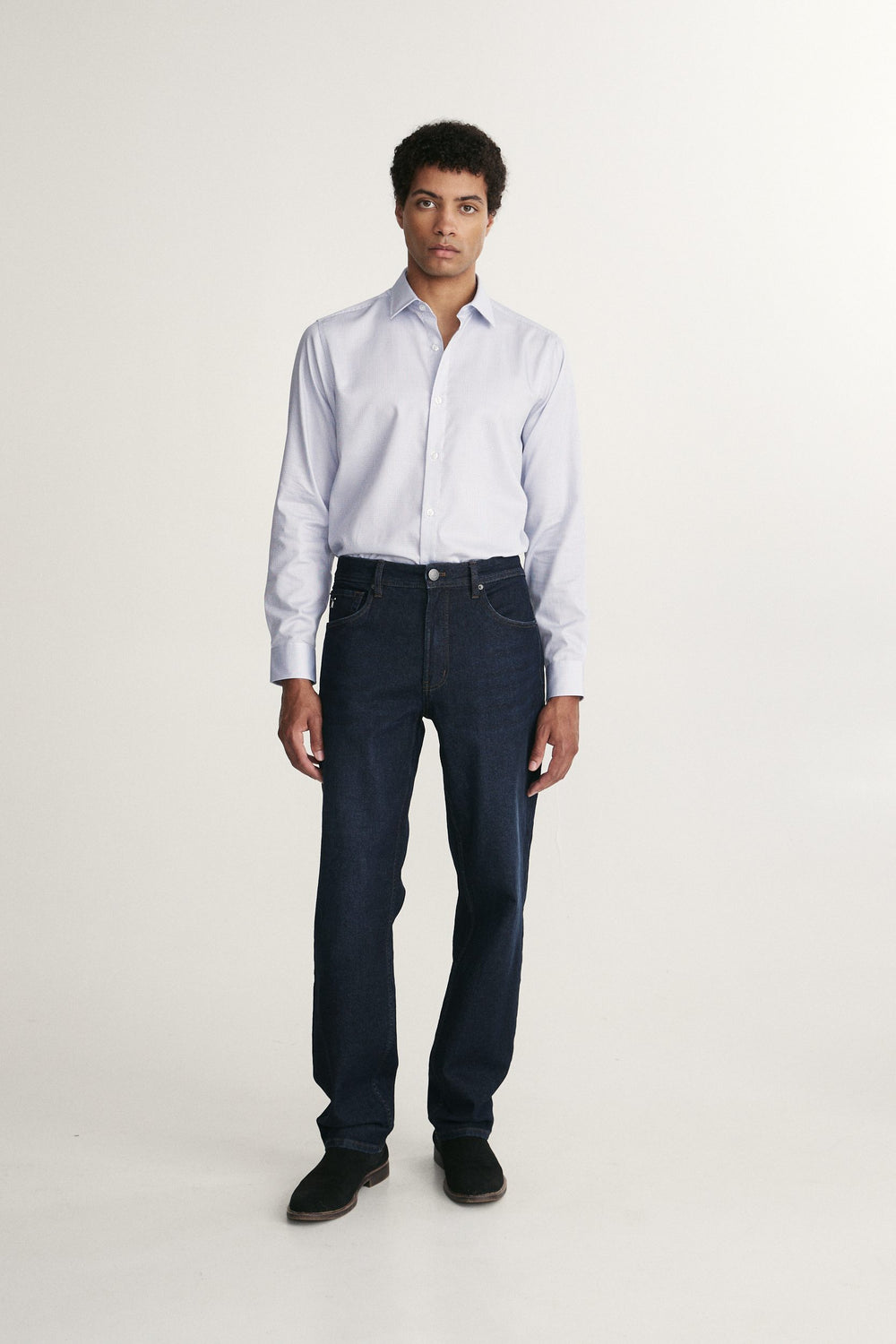 Fitted micro check shirt