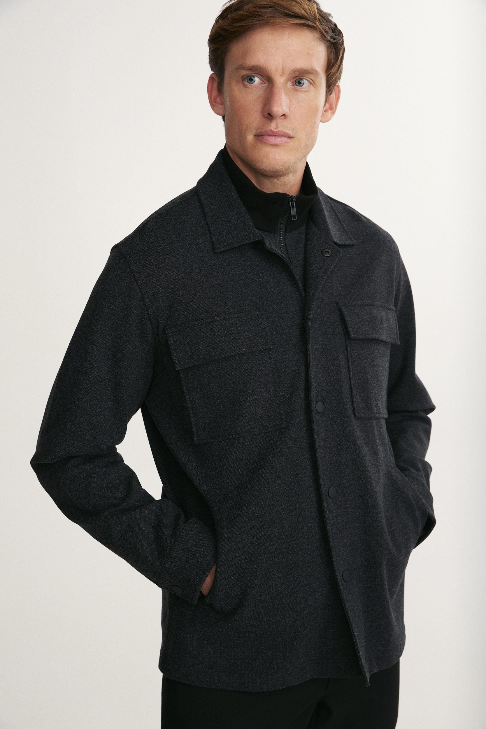 Surchemise fit Comfort en tricot avec faux col