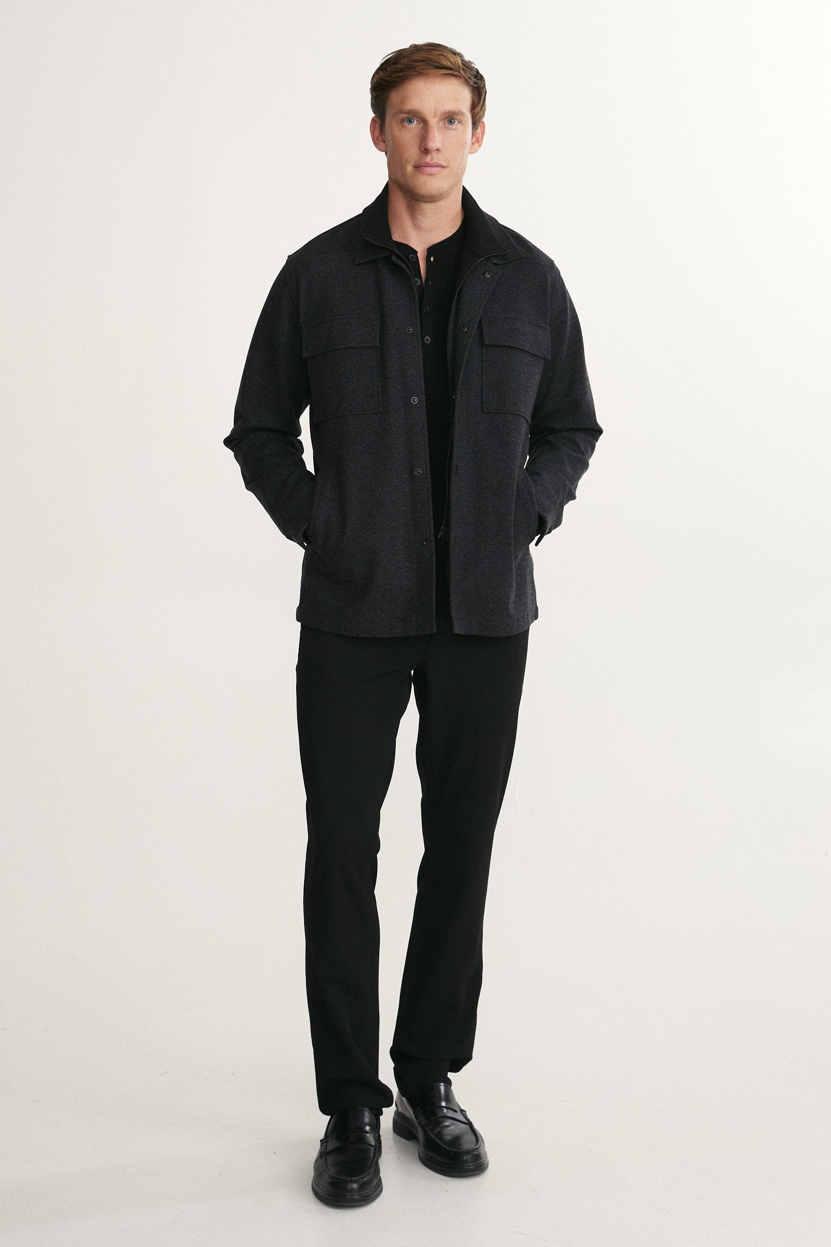 Surchemise fit Comfort en tricot avec faux col
