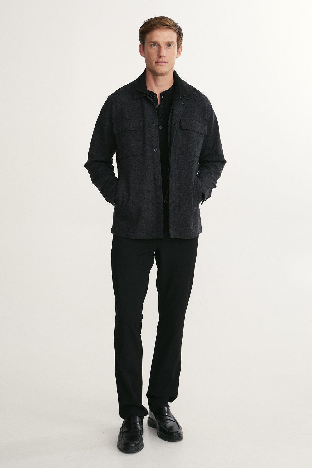 Surchemise fit Comfort en tricot avec faux col