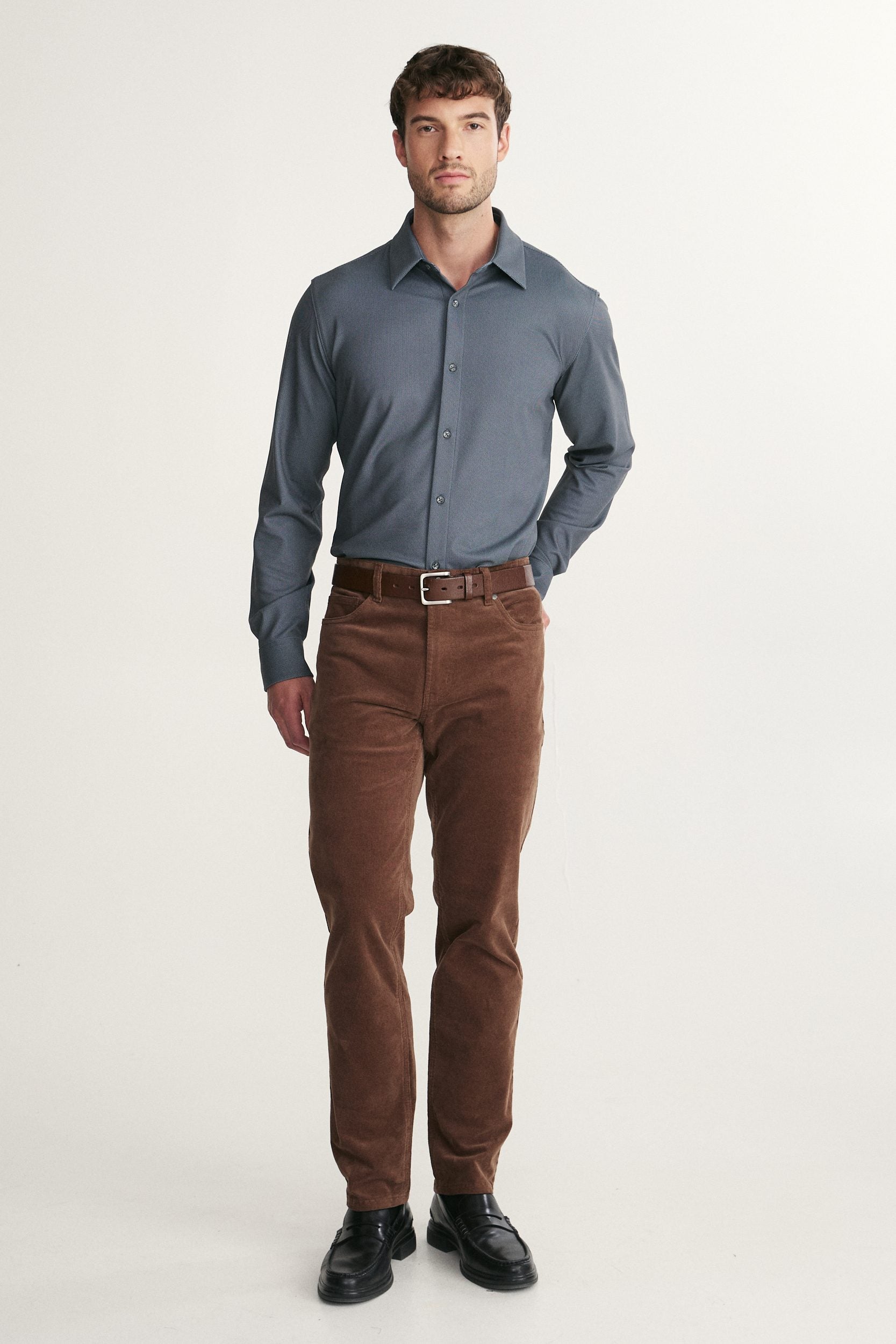 Chemise à manches longues en jersey brossé
