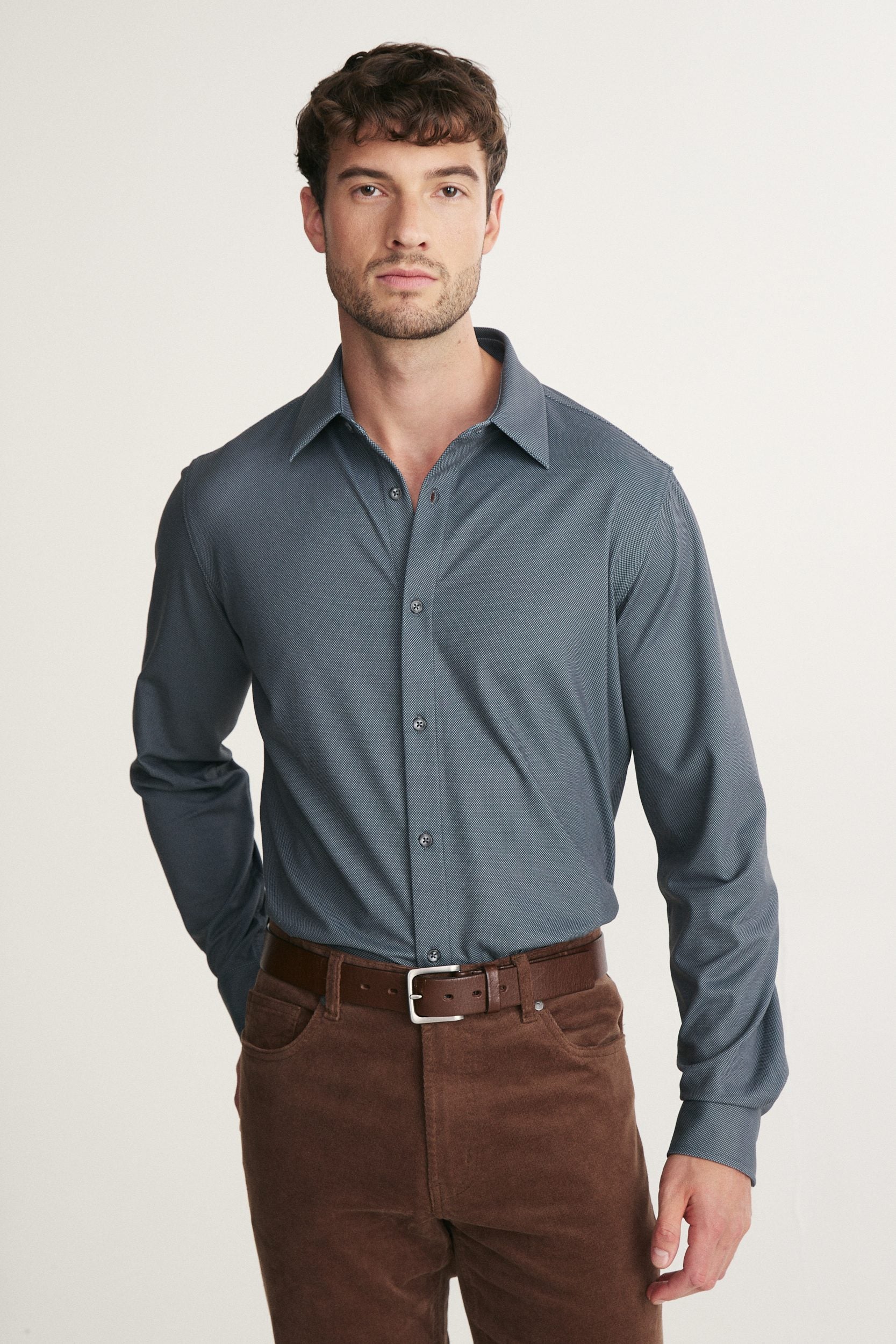Chemise à manches longues en jersey brossé