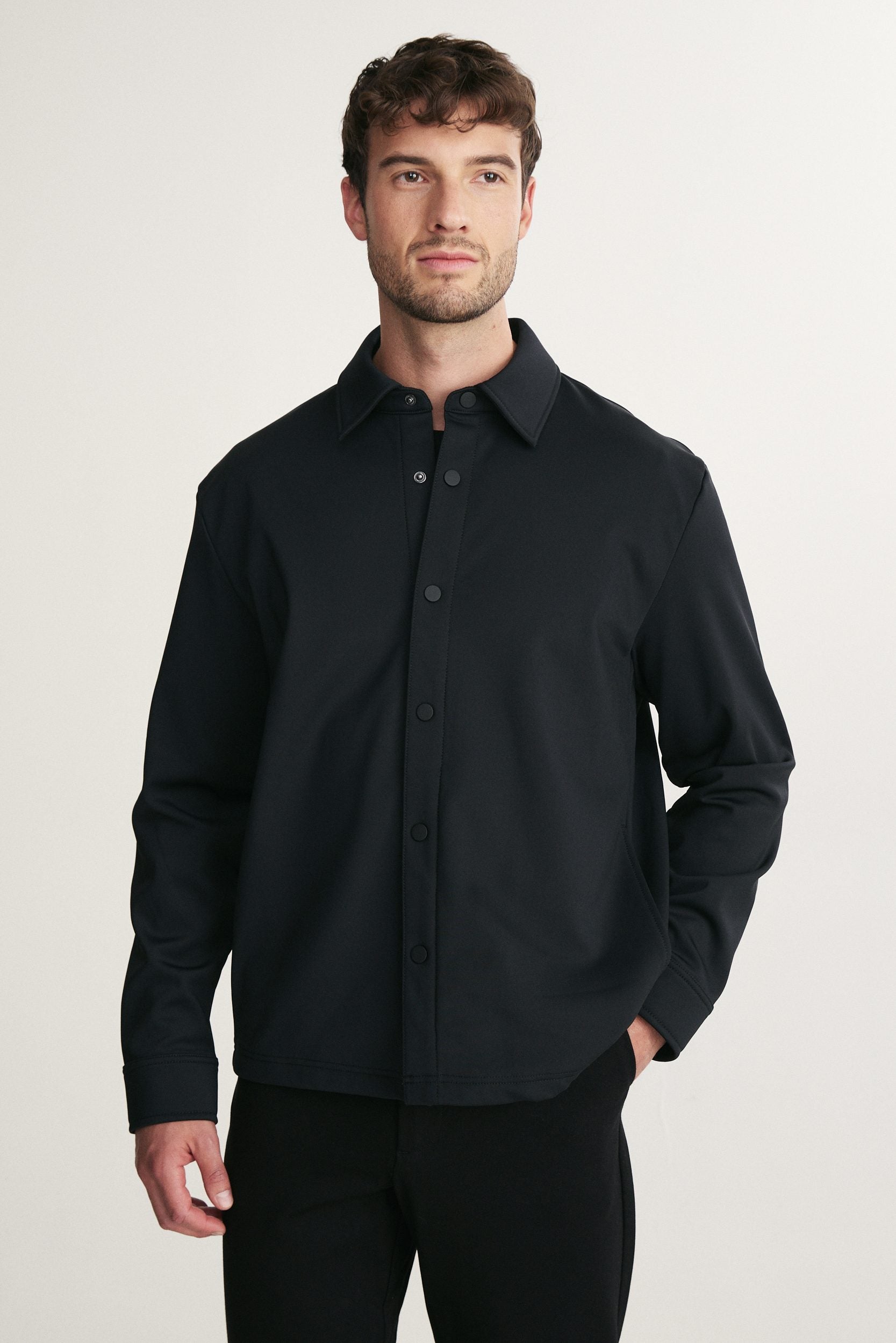Comfort fit stretch overshirt