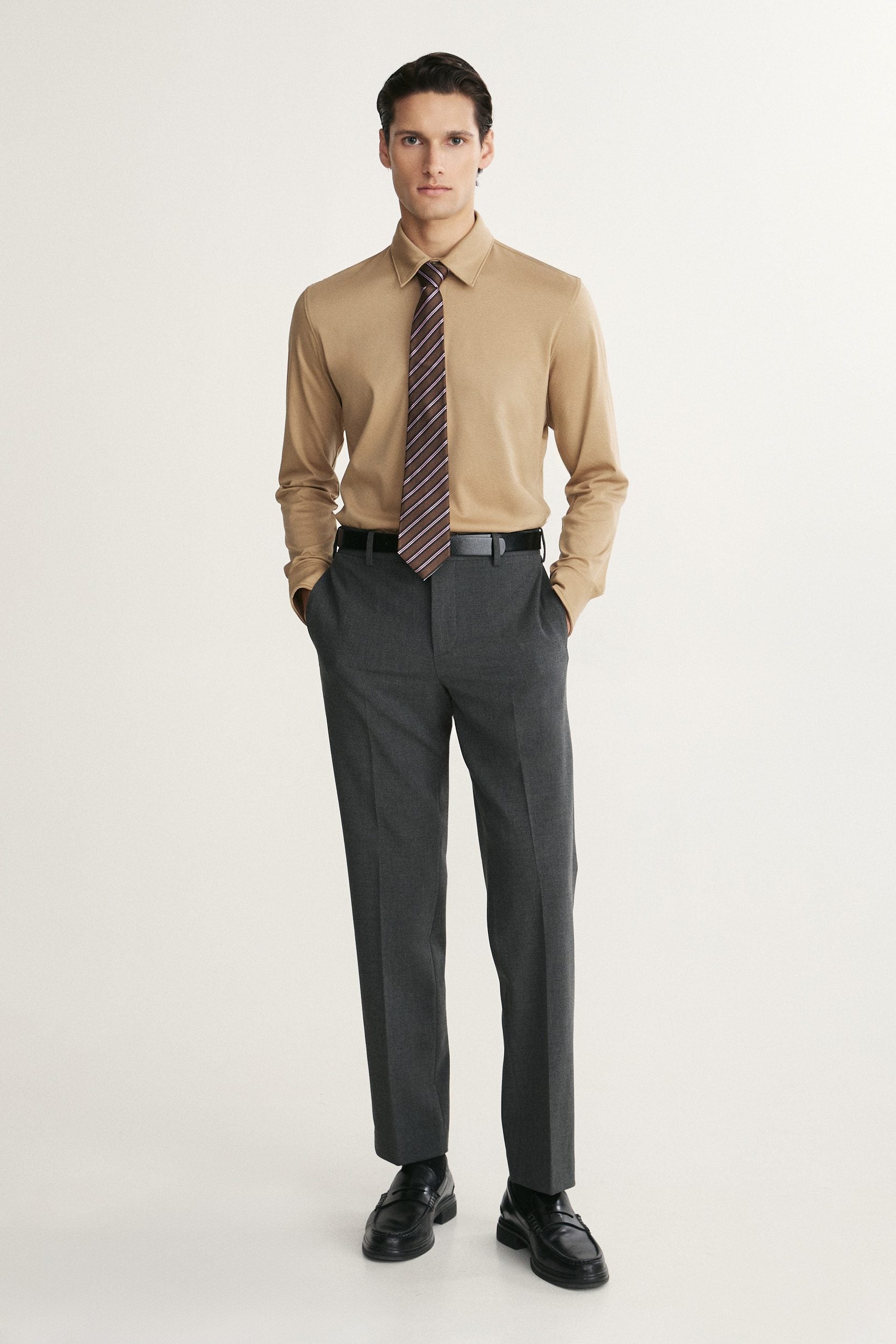 Mercerized cotton Extra-fitted jersey shirt