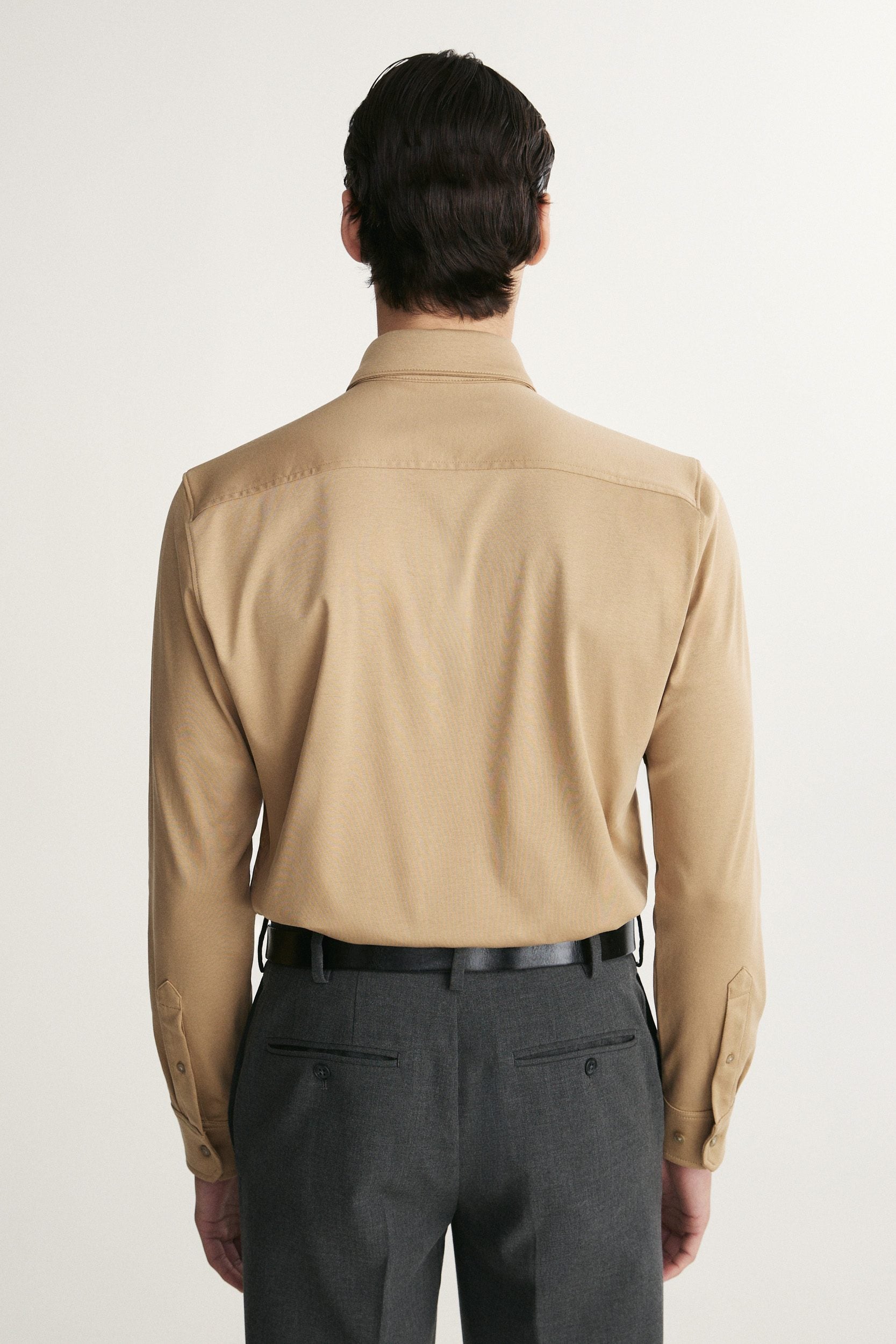 Mercerized cotton Extra-fitted jersey shirt