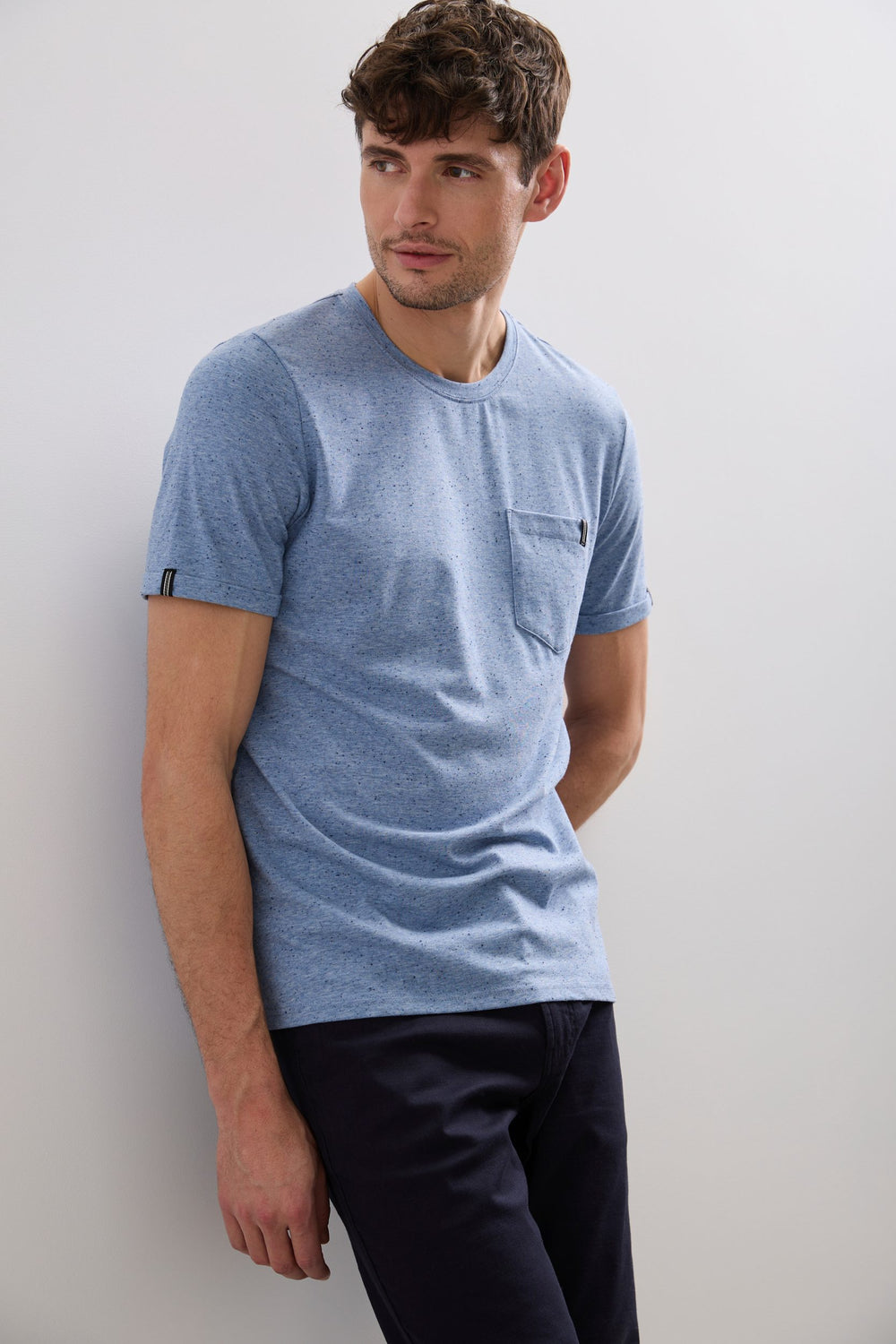 Short Sleeve Knobed Jersey T-Shirt