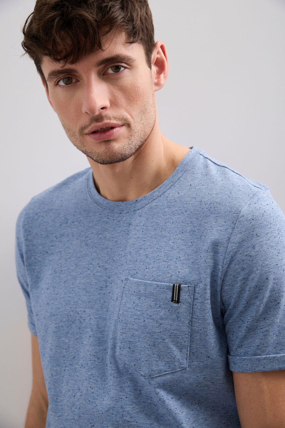 Short Sleeve Knobed Jersey T-Shirt
