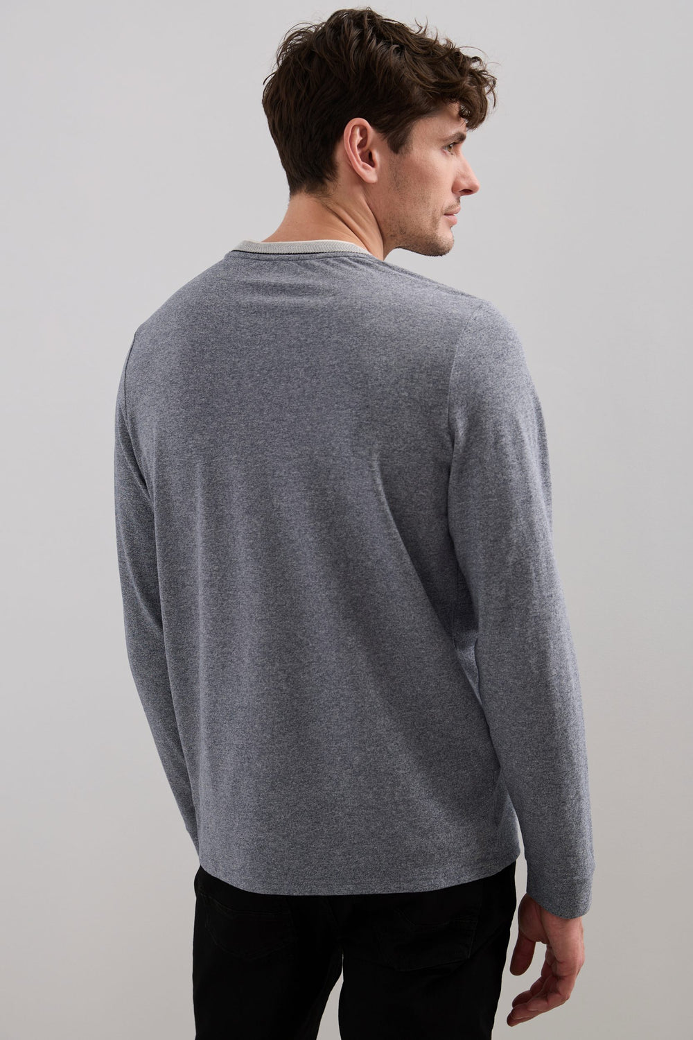 T-shirt piqué détails de tricot côtelé