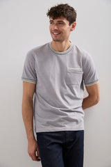 Piqué knit t-shirt with ribbed details