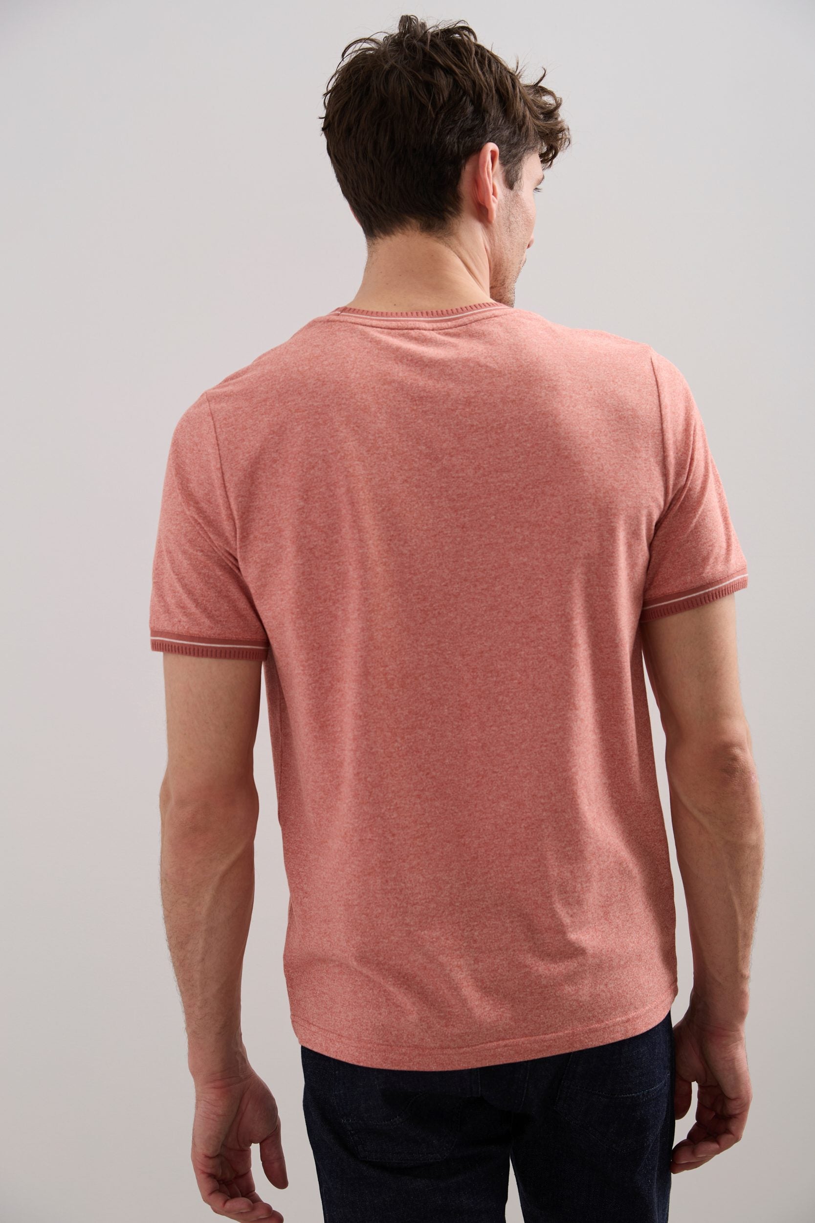 T-shirt piqué détails de tricot côtelé
