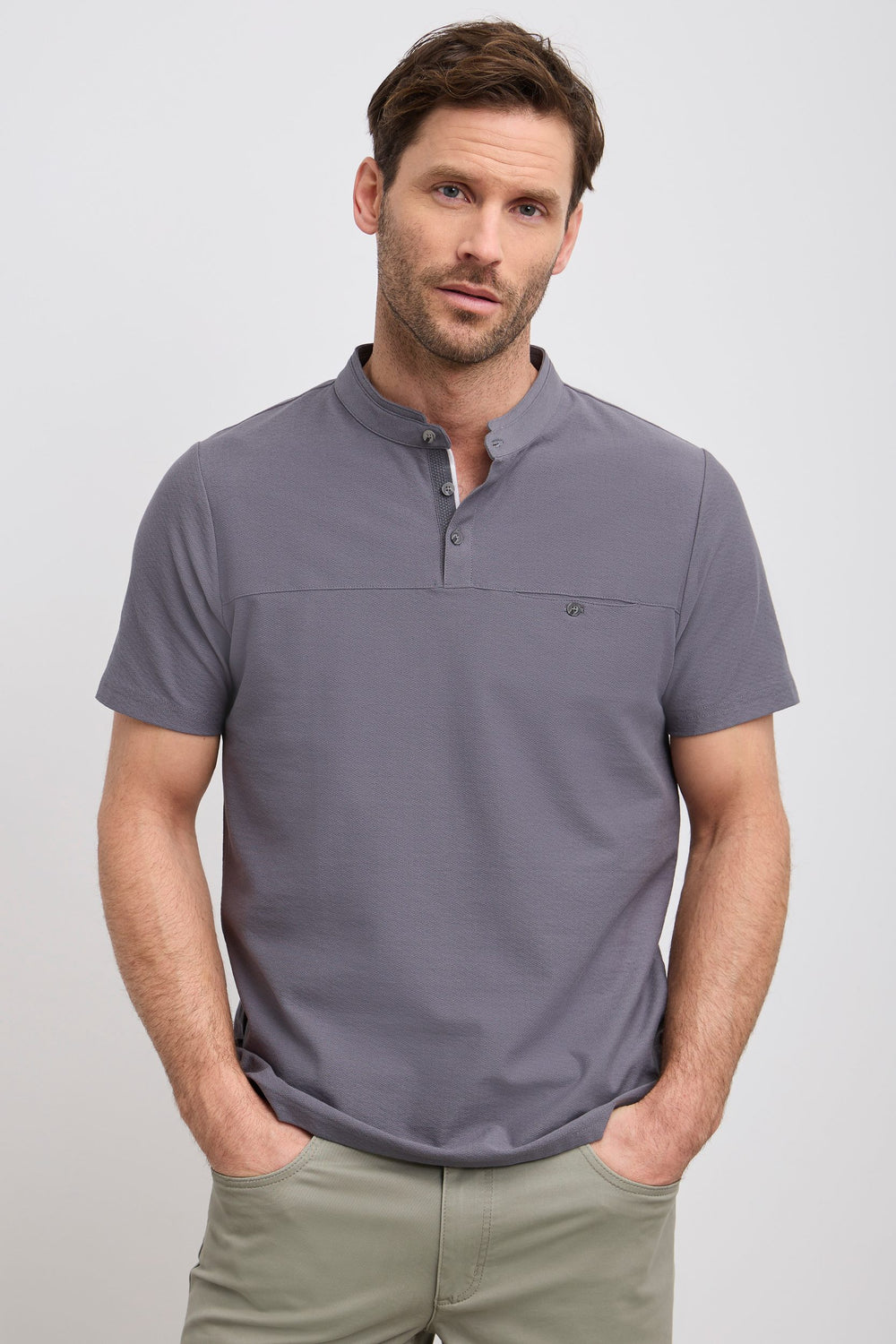T-shirt henley avec poche