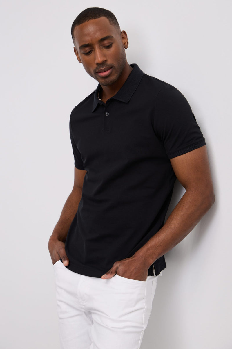 Polo with collar detail