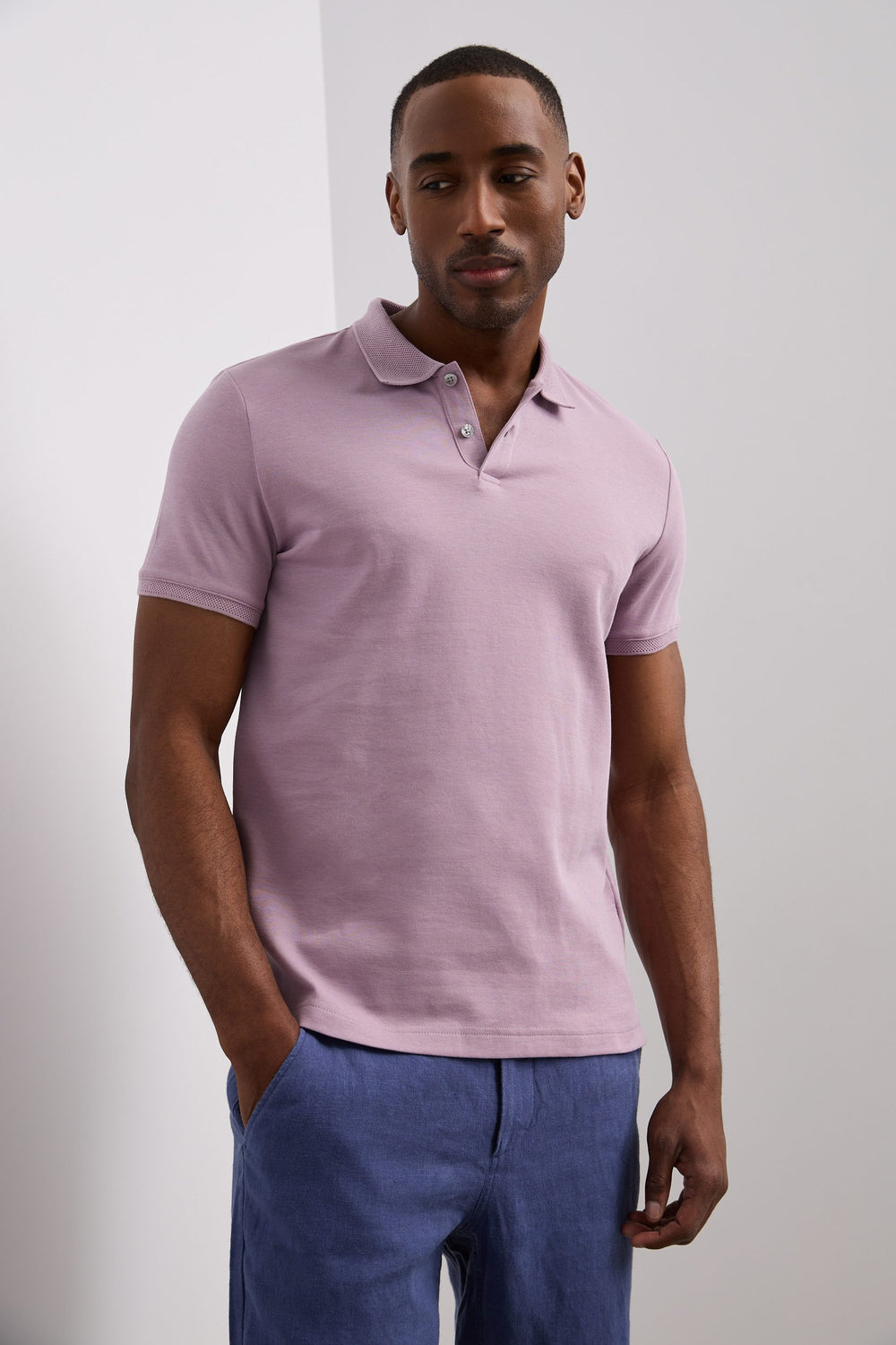 Polo with collar detail