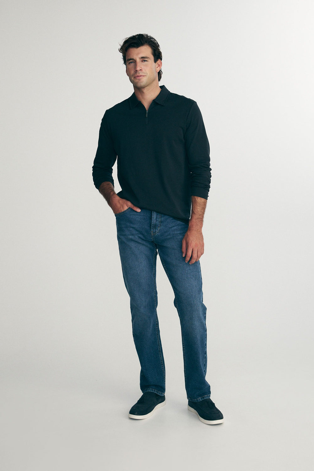 Pima cotton long sleeves polo