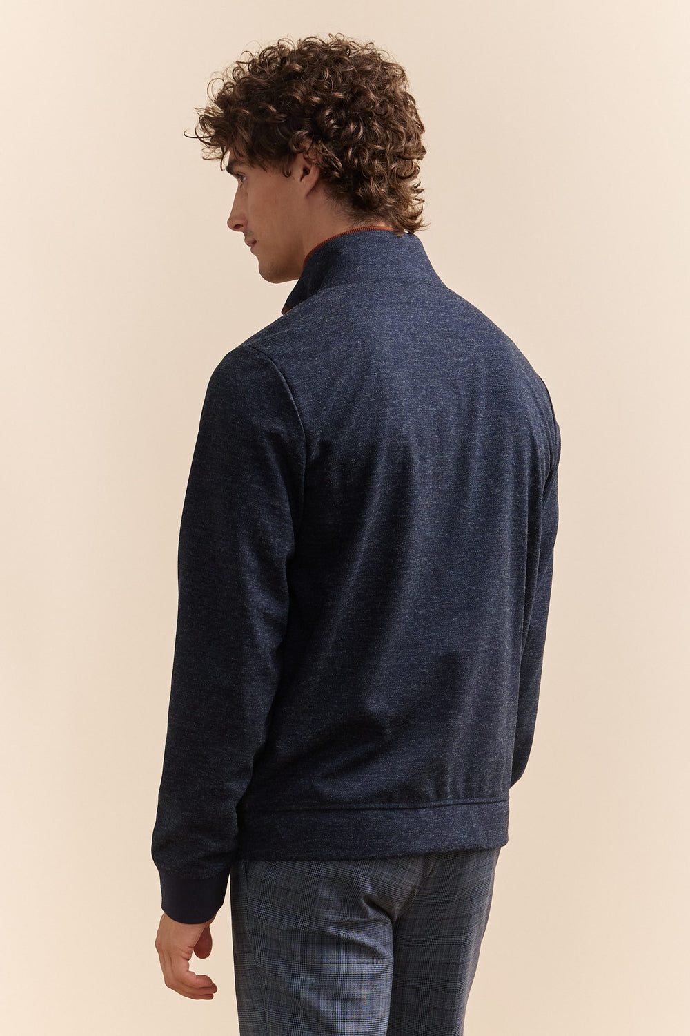 Cardigan avec zip matière mixte