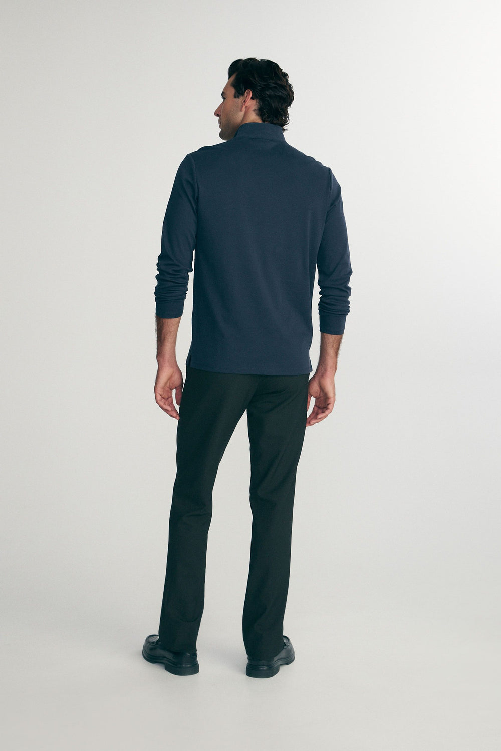 Pima cotton half zip t-shirt