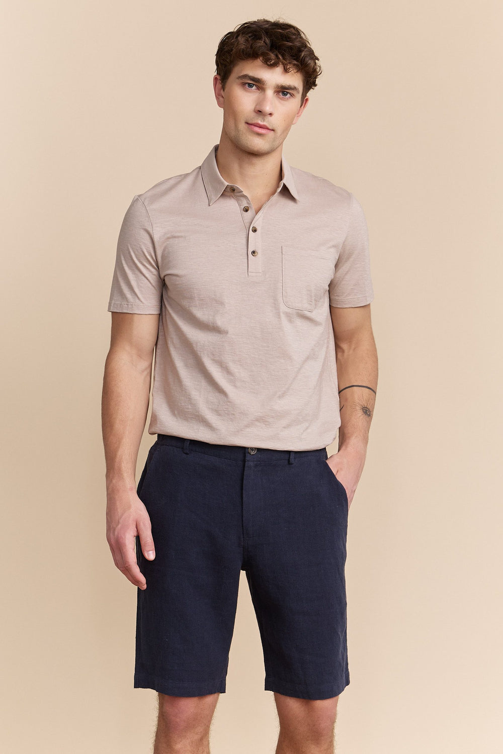 Mercerized jersey polo