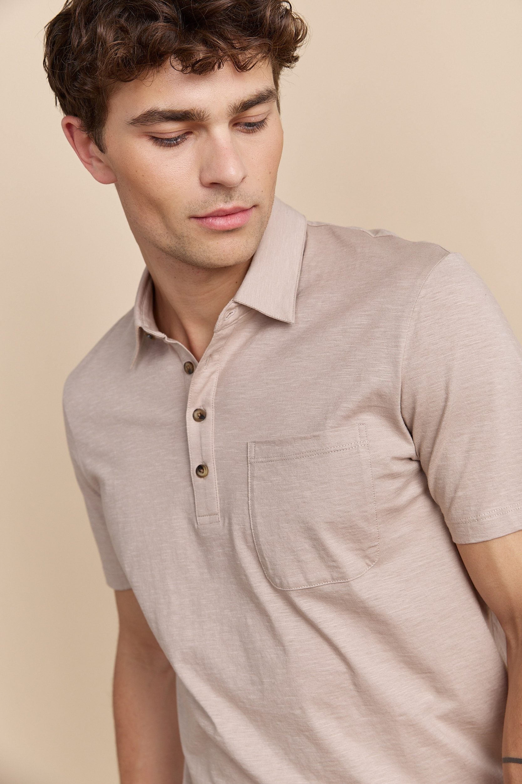 Mercerized jersey polo