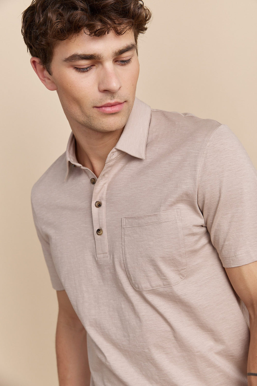 Mercerized jersey polo