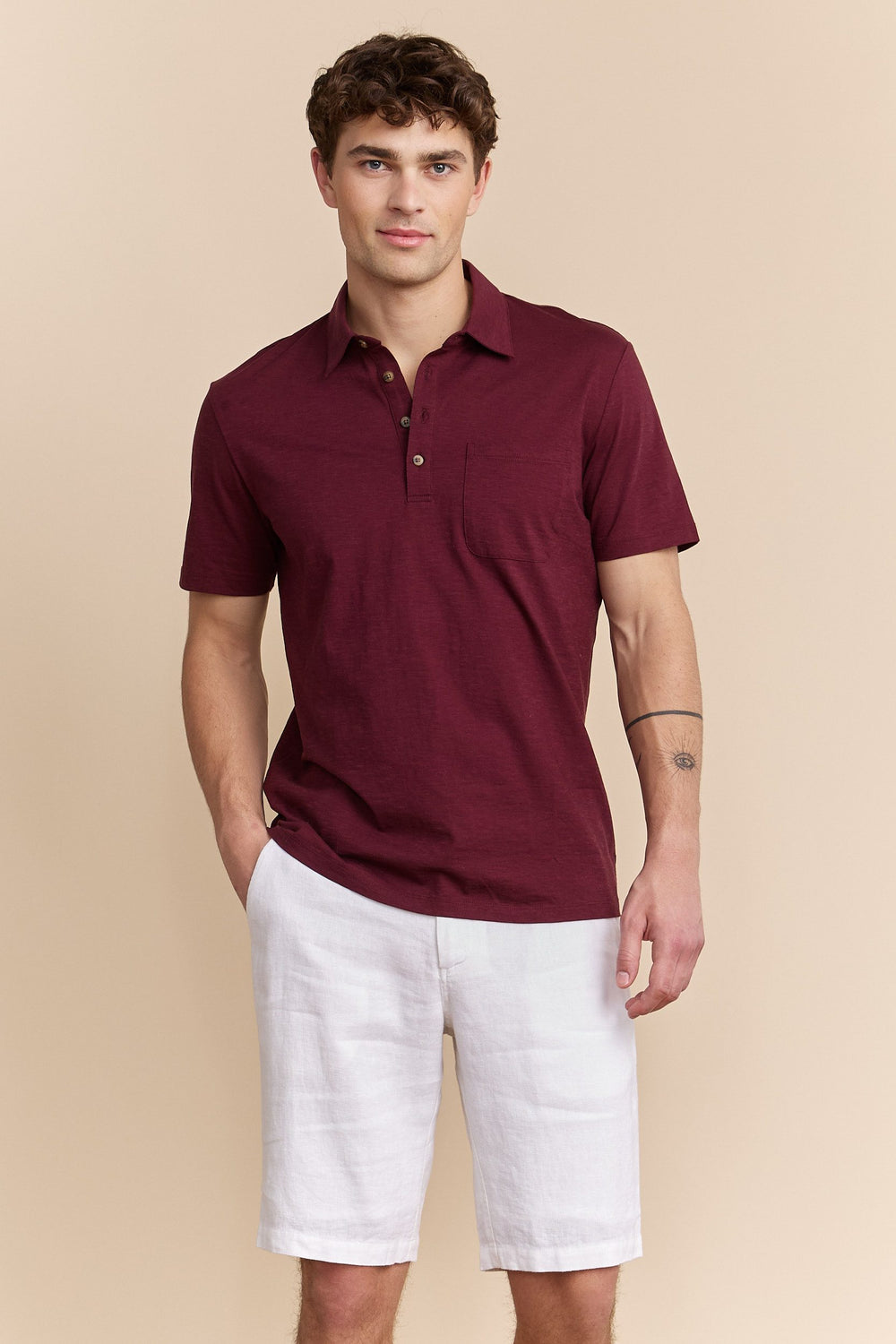 Mercerized jersey polo
