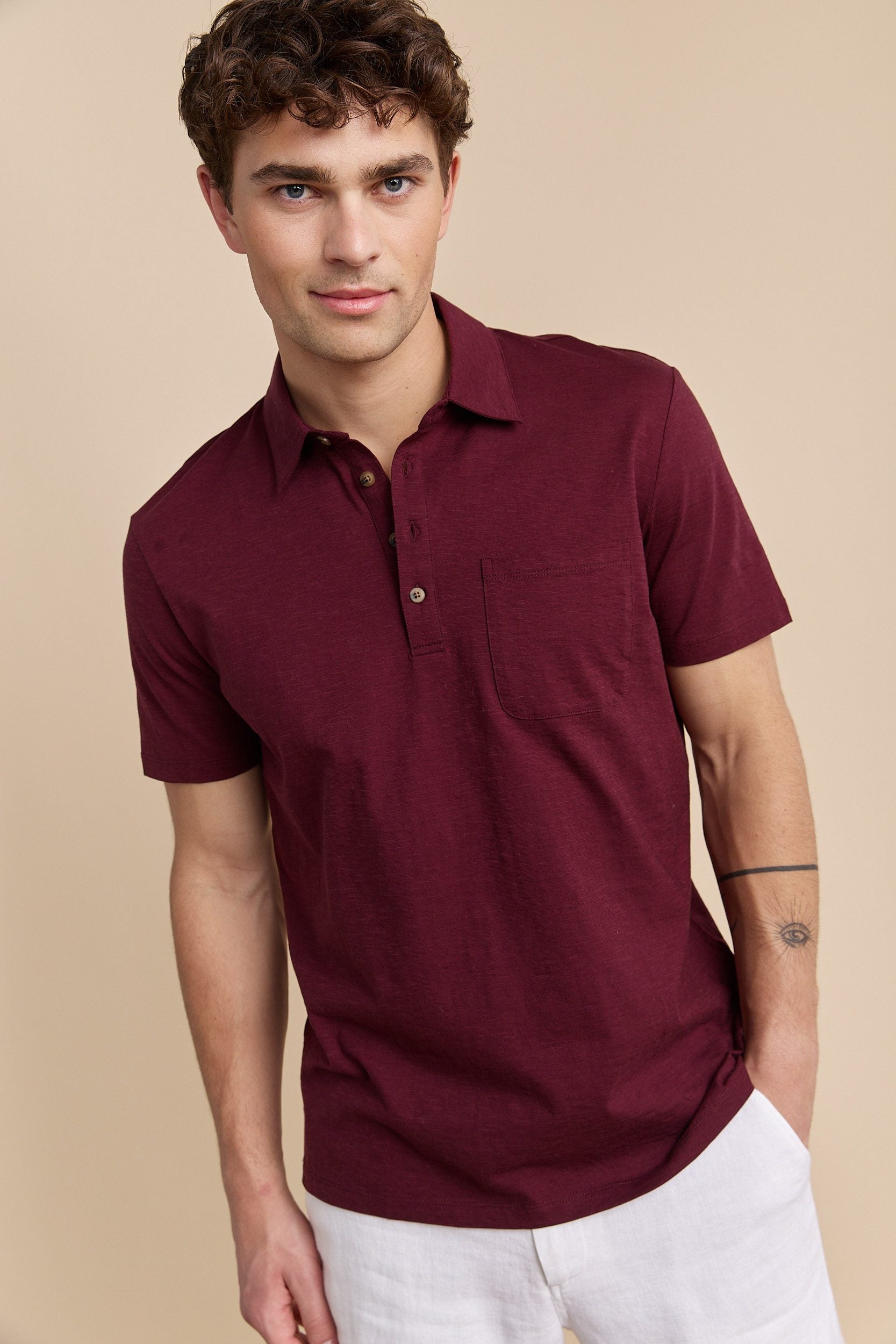 Mercerized jersey polo