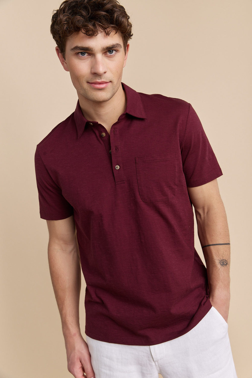 Mercerized jersey polo