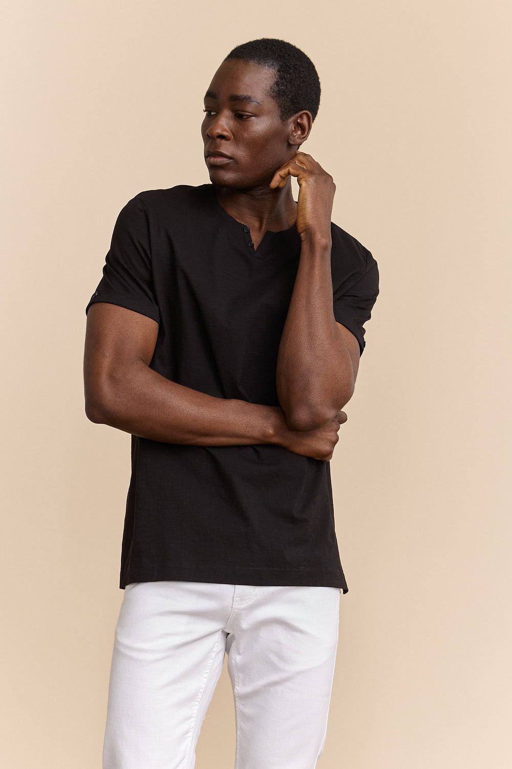Mercerized slub jersey t-shirt