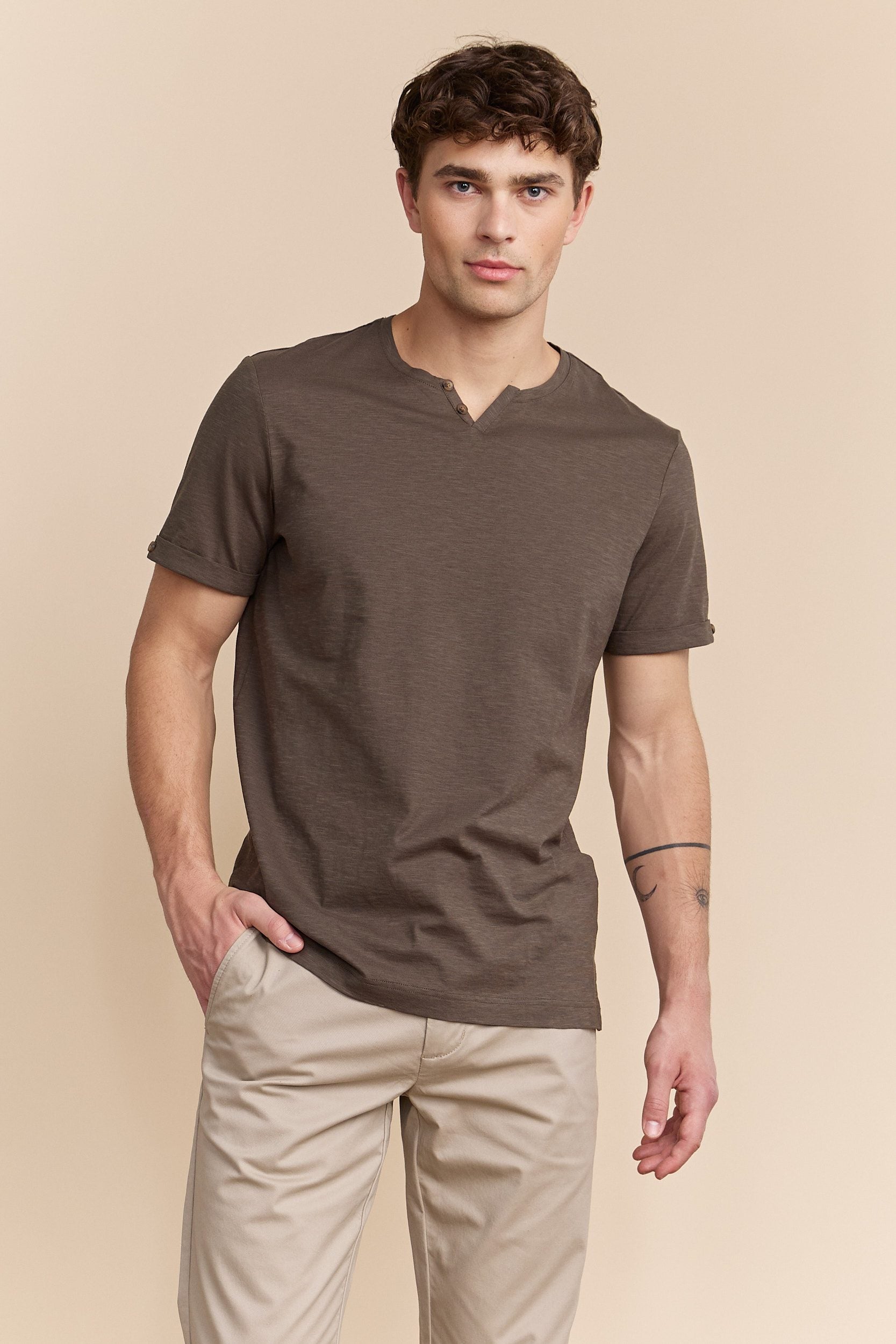 Mercerized slub jersey t-shirt