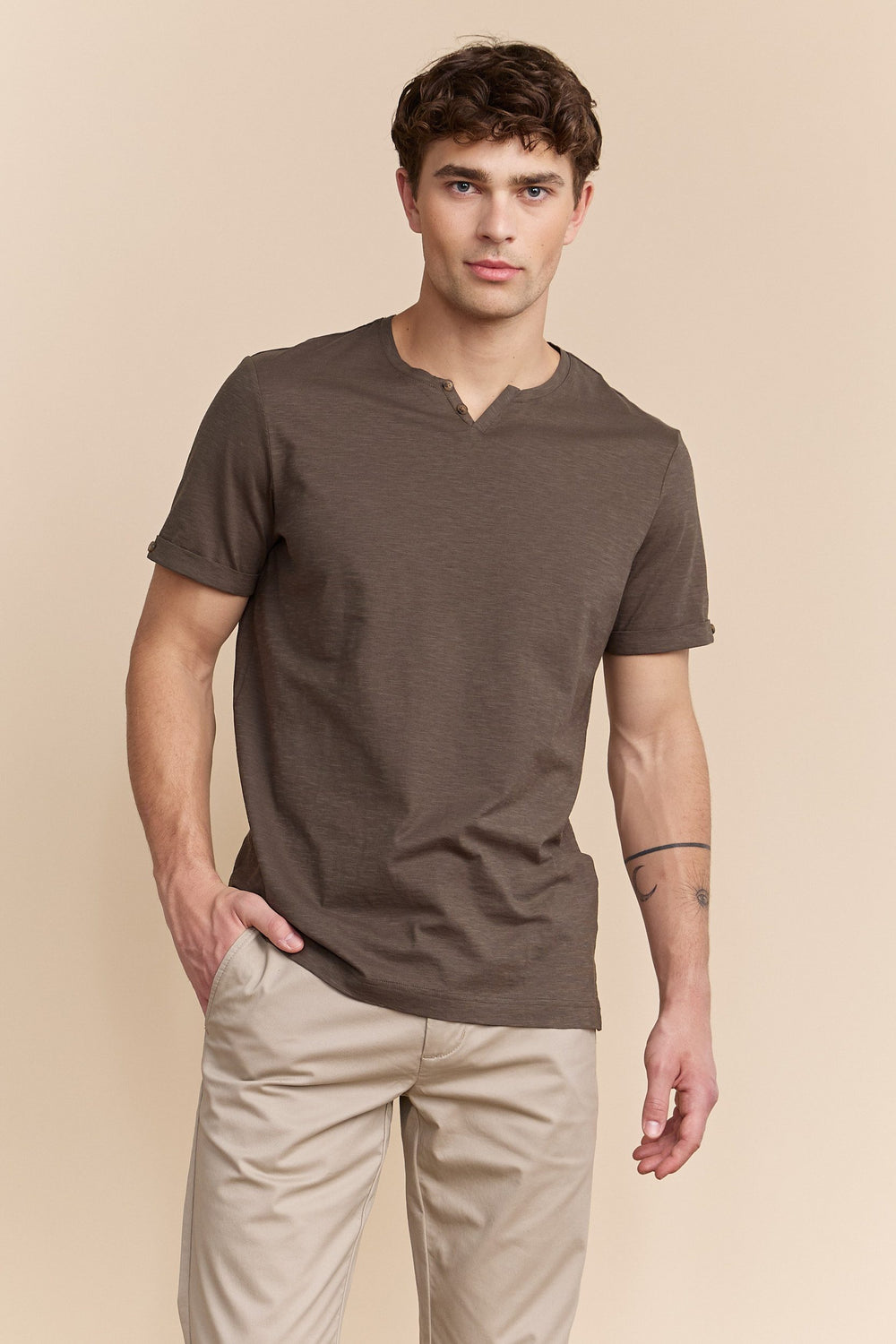 Mercerized slub jersey t-shirt