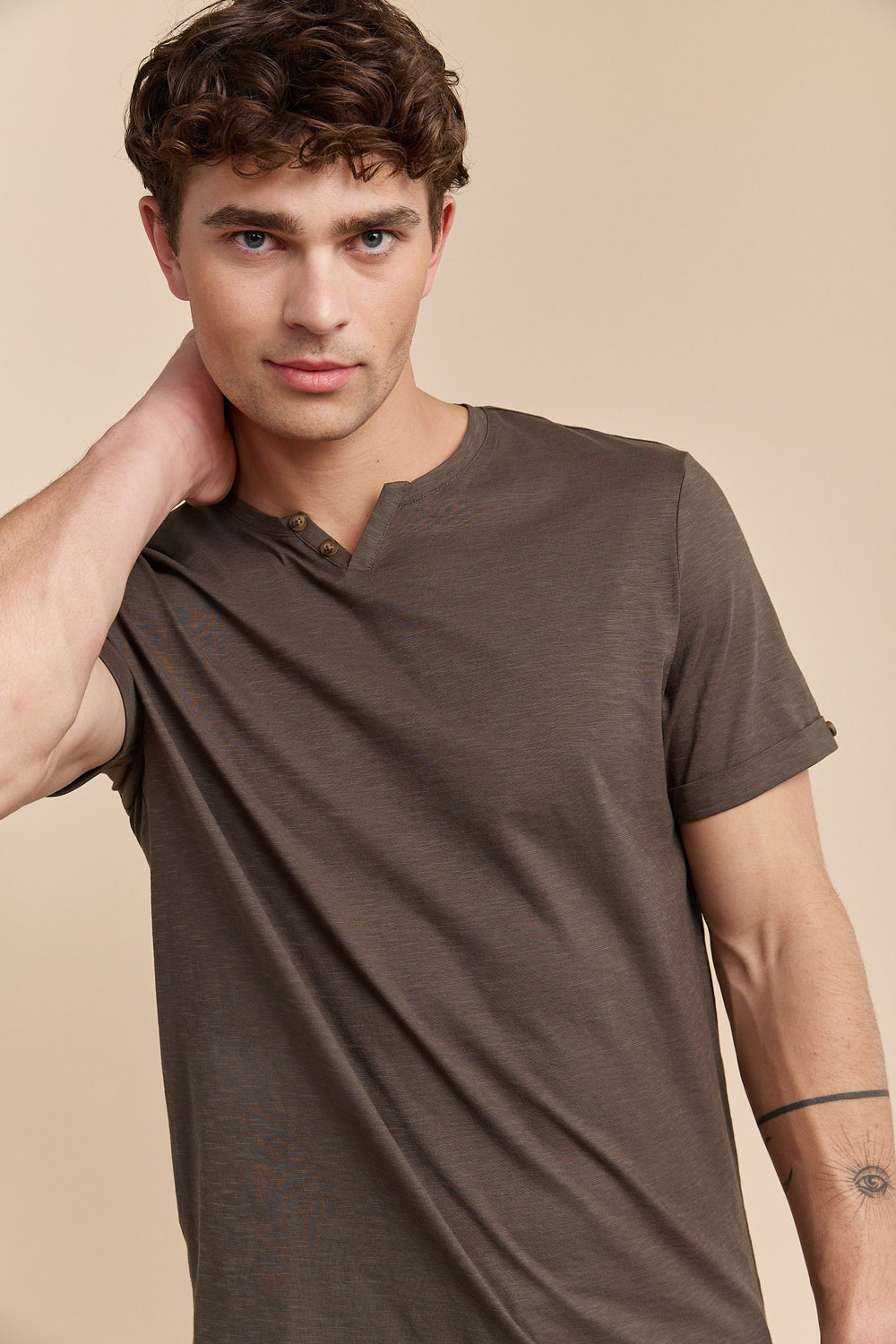 Mercerized slub jersey t-shirt