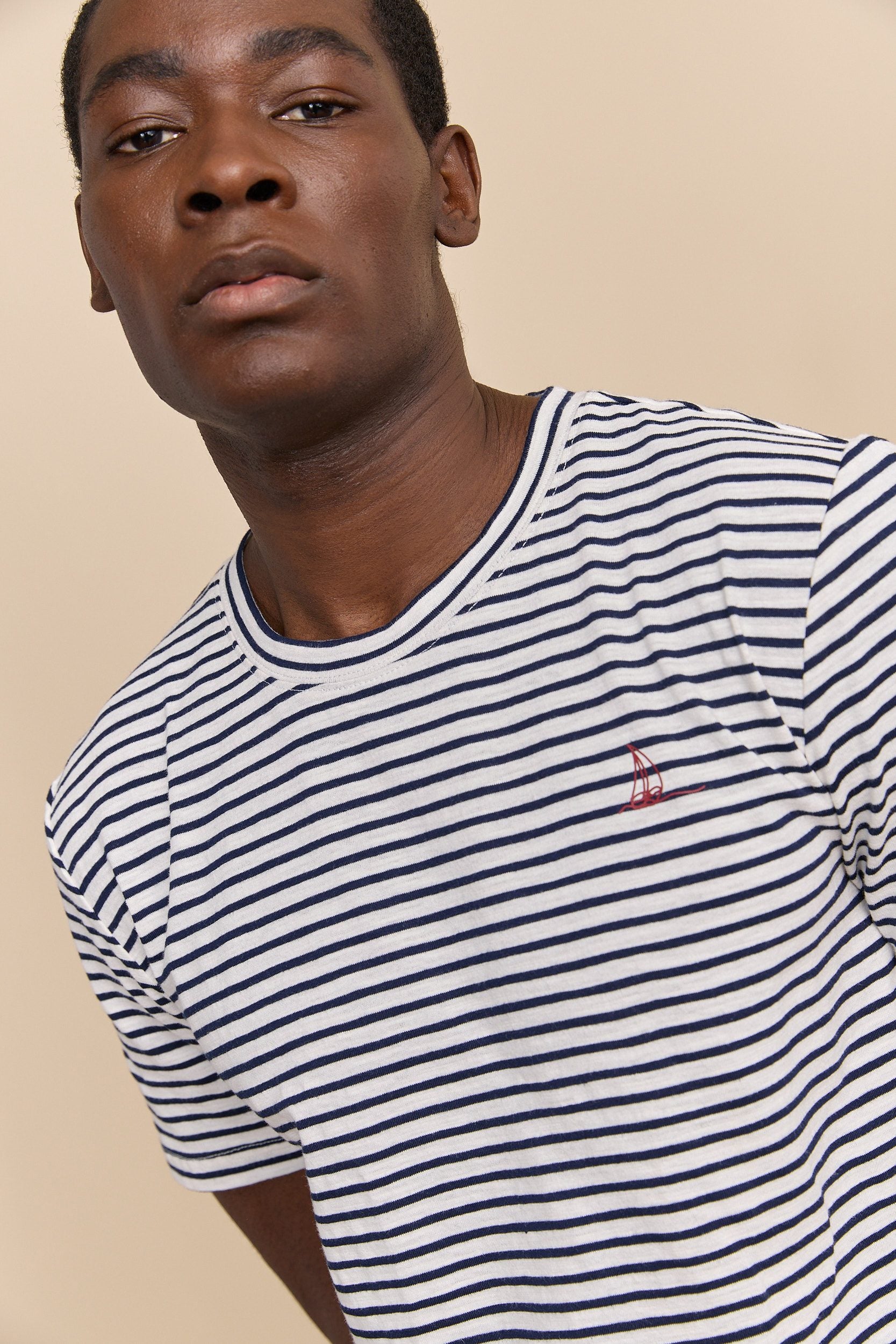 Sailboat print striped t-shirt