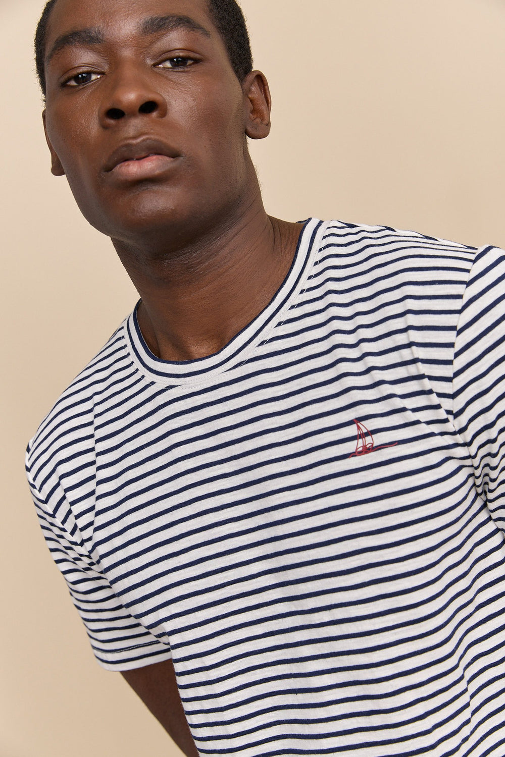 Sailboat print striped t-shirt