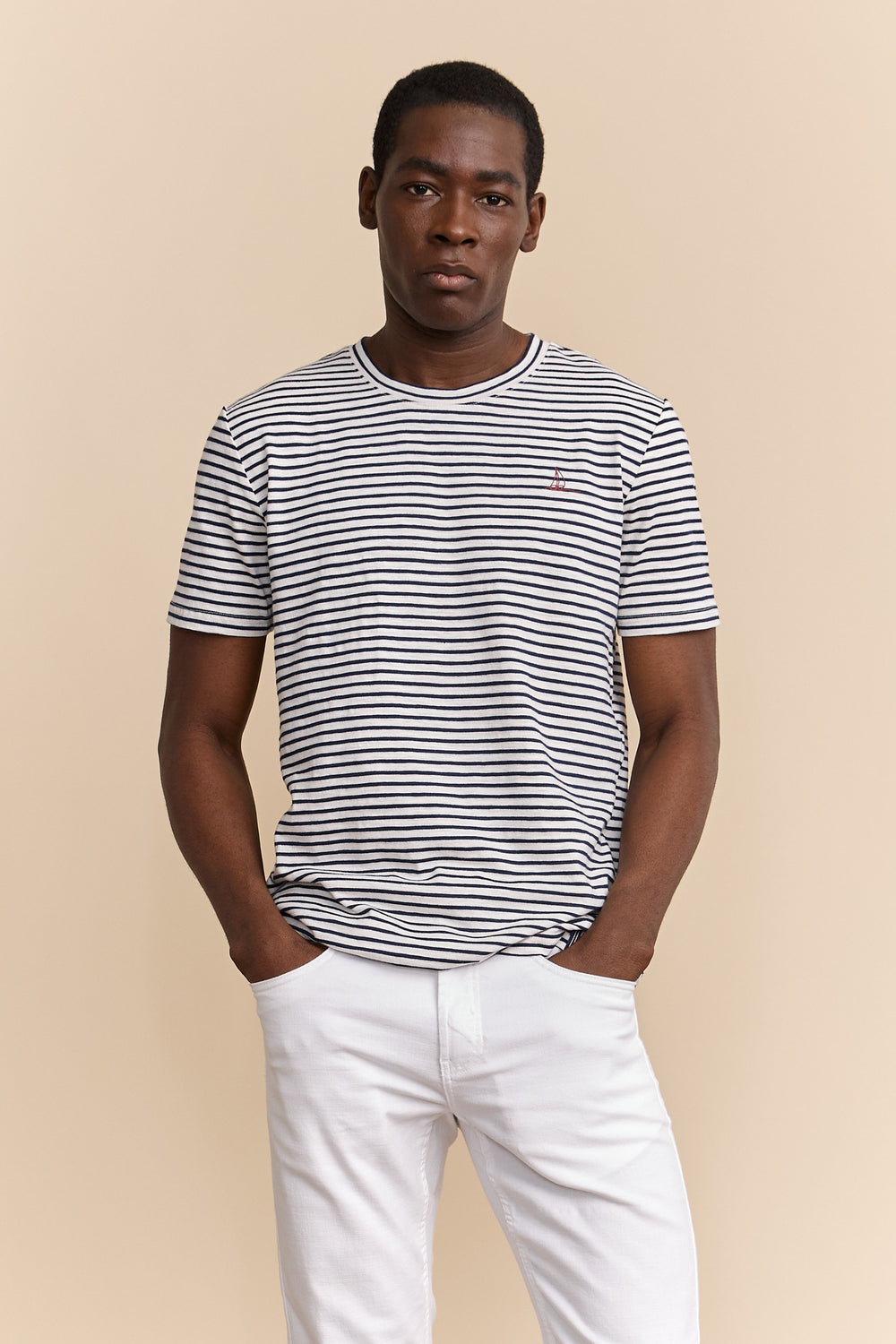 Sailboat print striped t-shirt