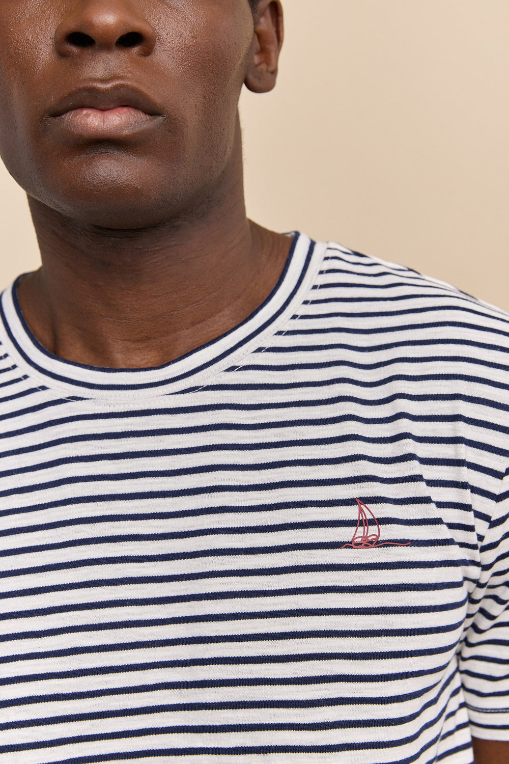 Sailboat print striped t-shirt