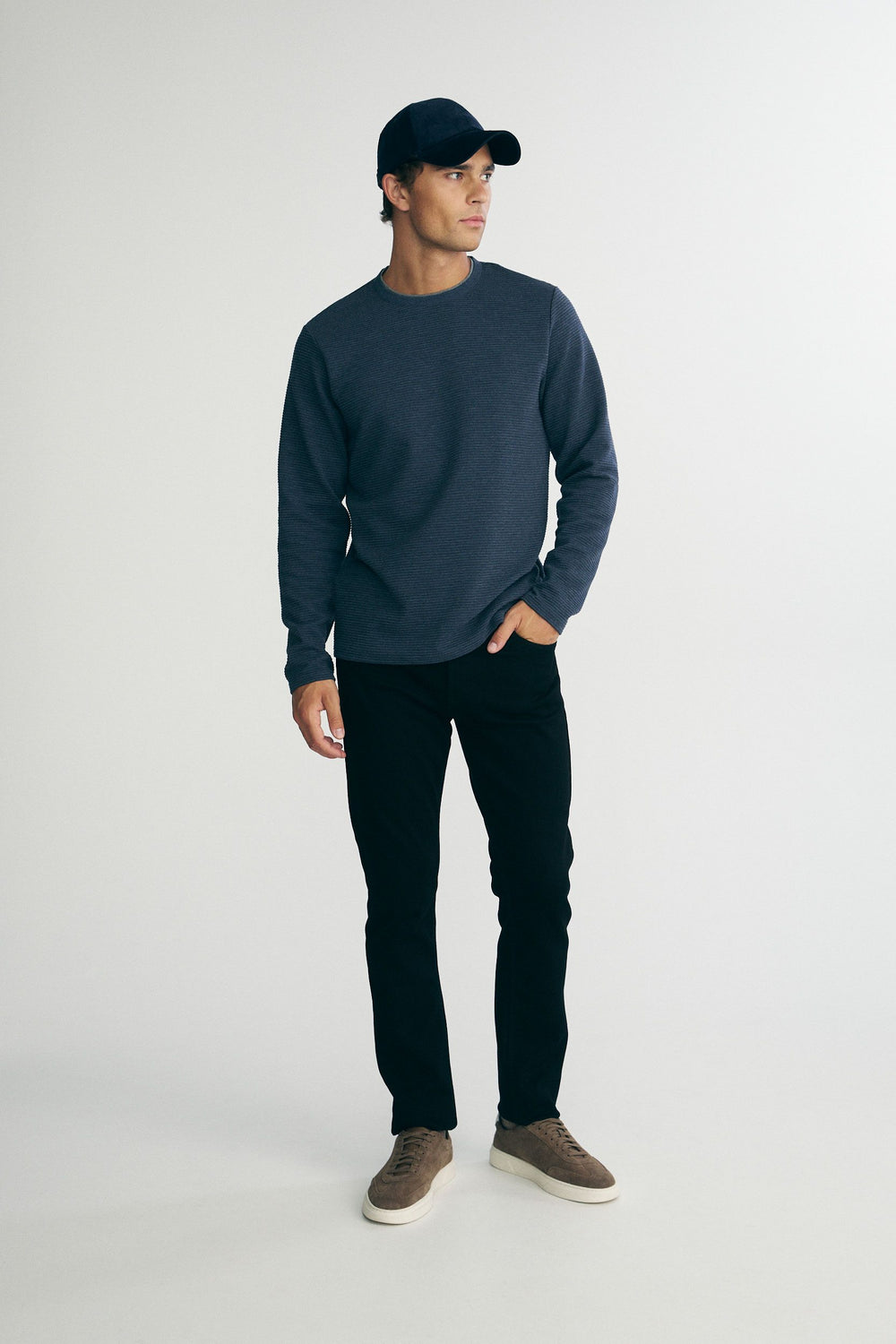 T-shirt col rond ottoman