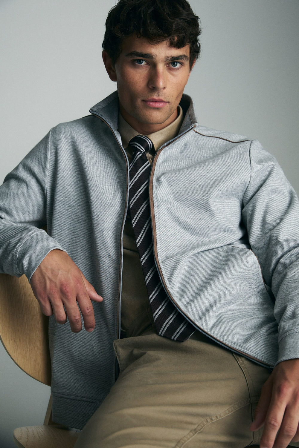 Cardigan à col montant avec zip