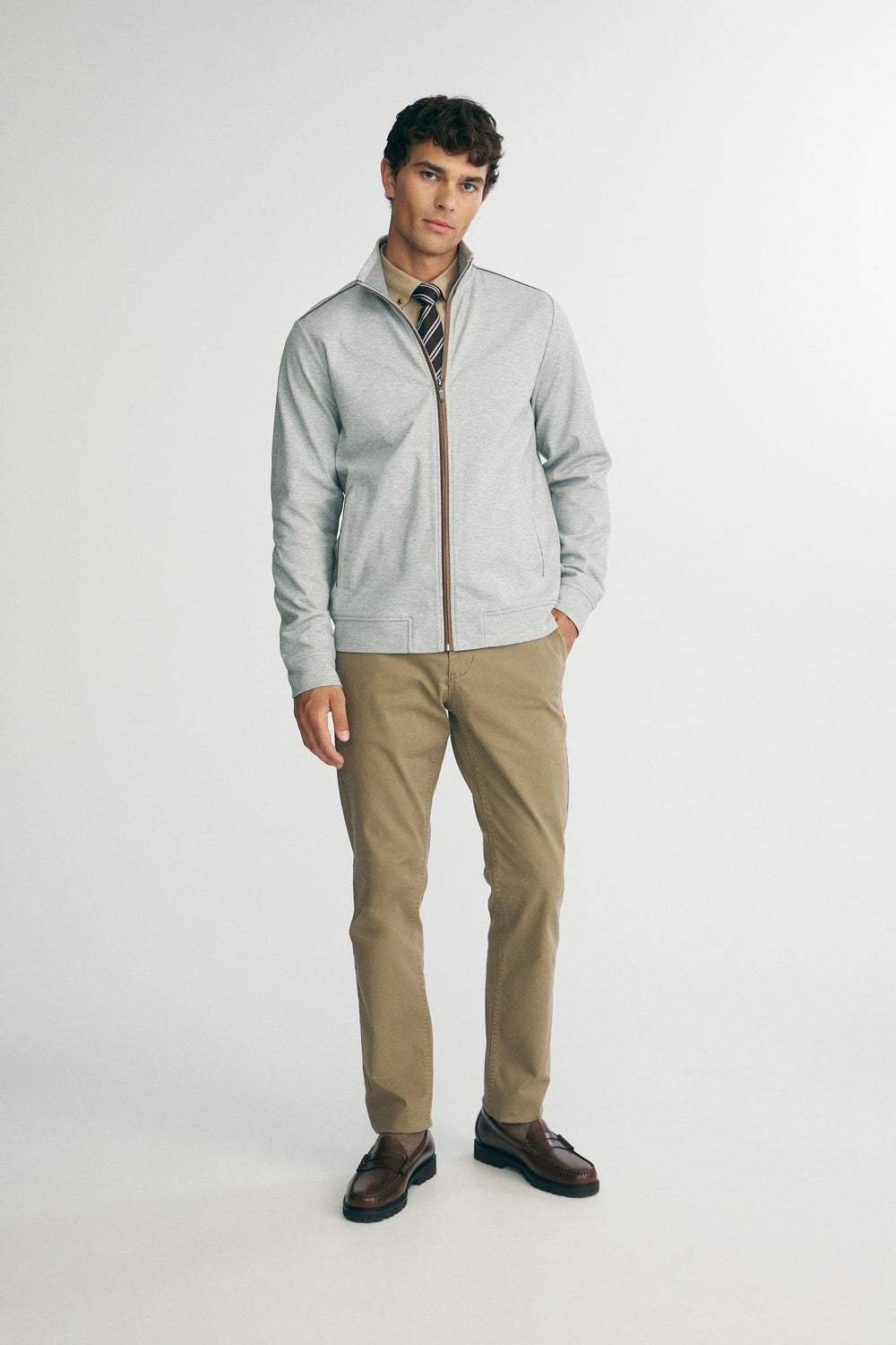 Cardigan à col montant avec zip