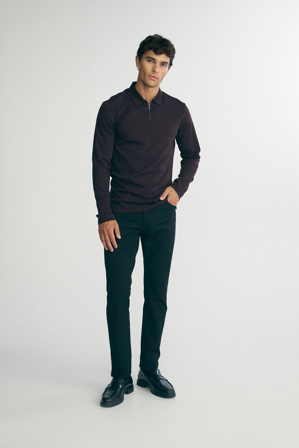 Polo manches longues pima coton