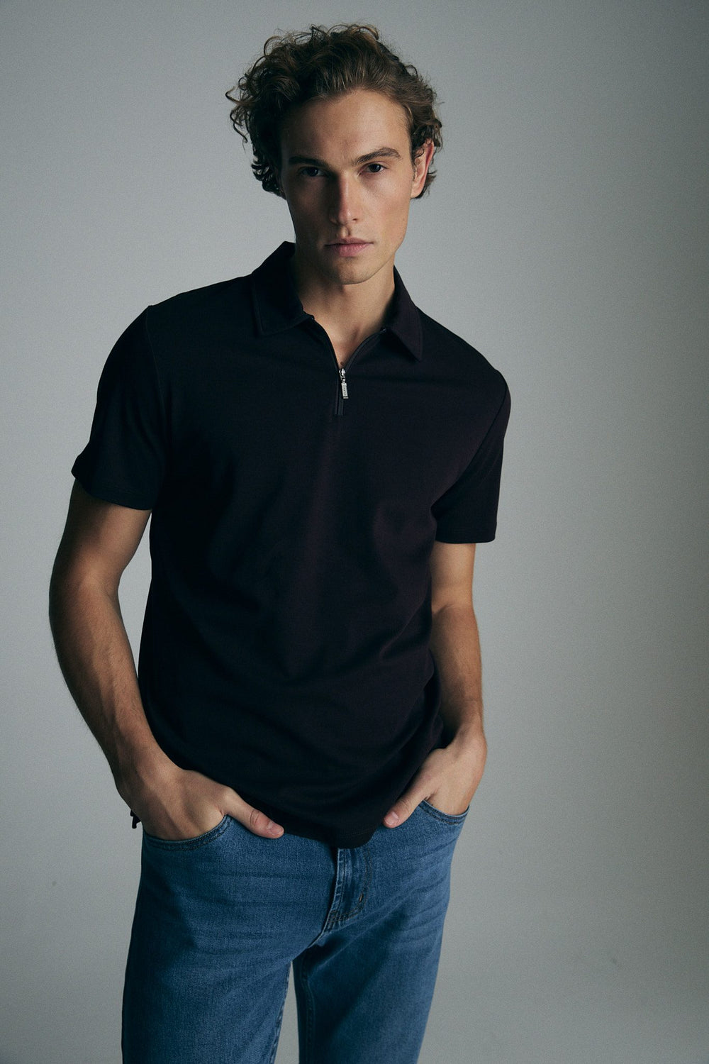 Polo with zip
