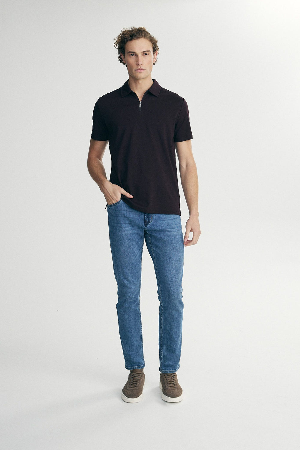 Polo with zip